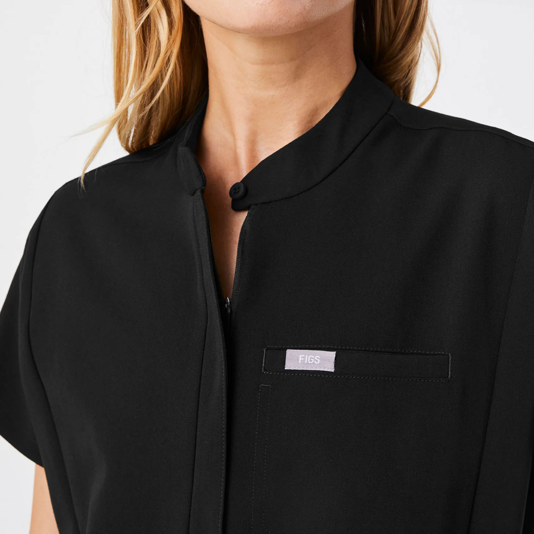 women's Black Montex - Mock Neck Scrub Top - Image 5