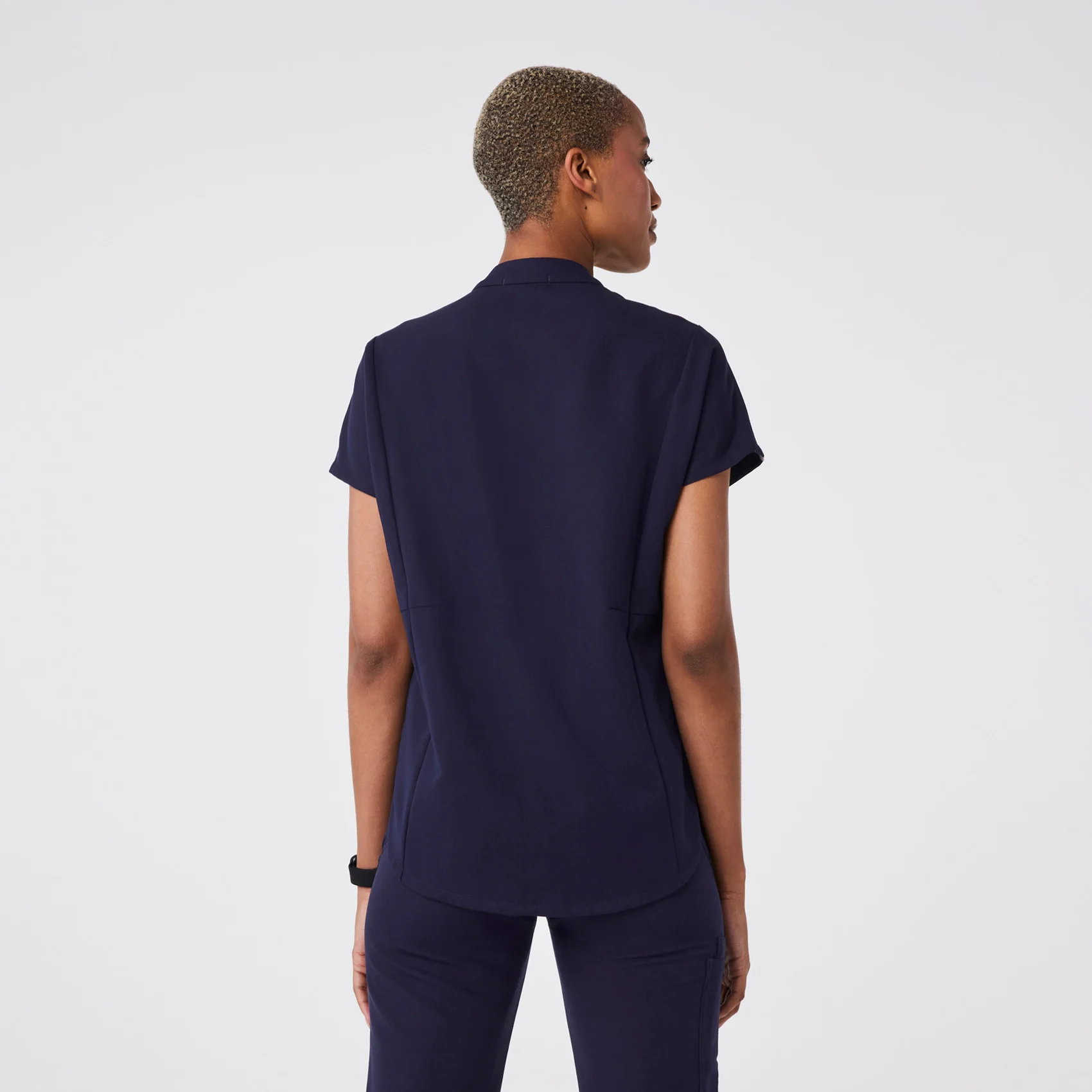 women's Navy Montex - Mock Neck Scrub Top - Image 4