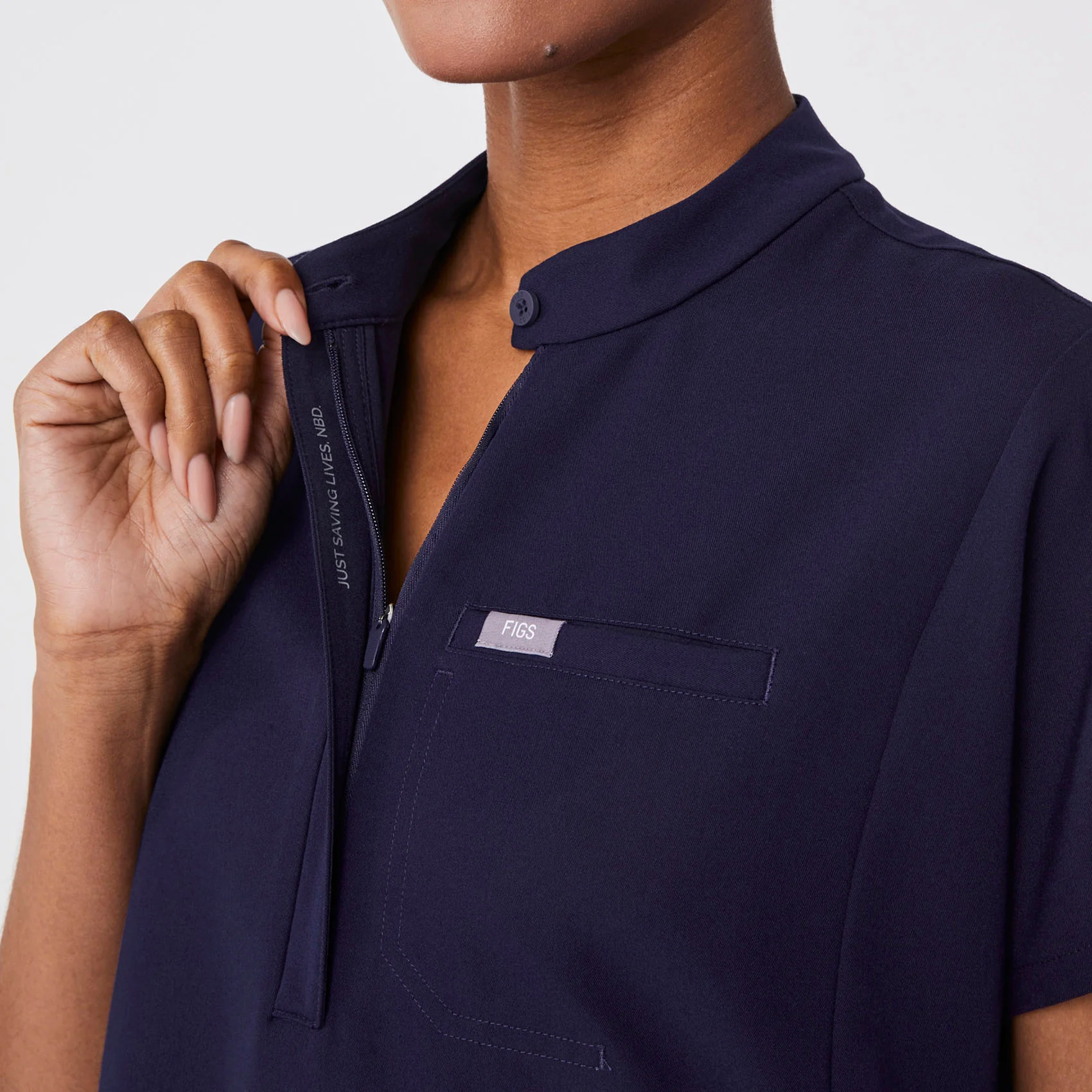 women's Navy Montex - Mock Neck Scrub Top - Image 5