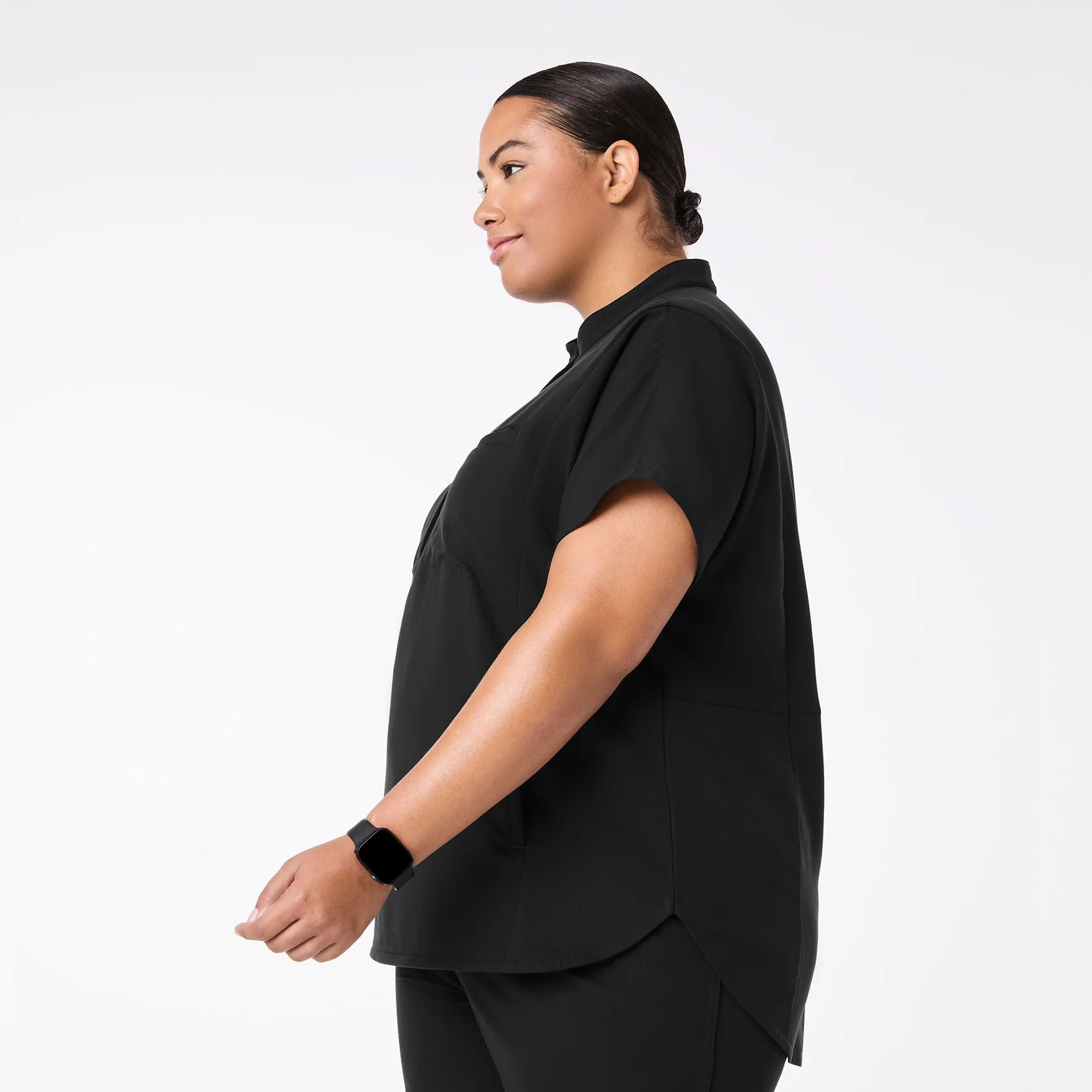 women's Black Montex - Mock Neck Scrub Top (3XL-6XL) - Image 3