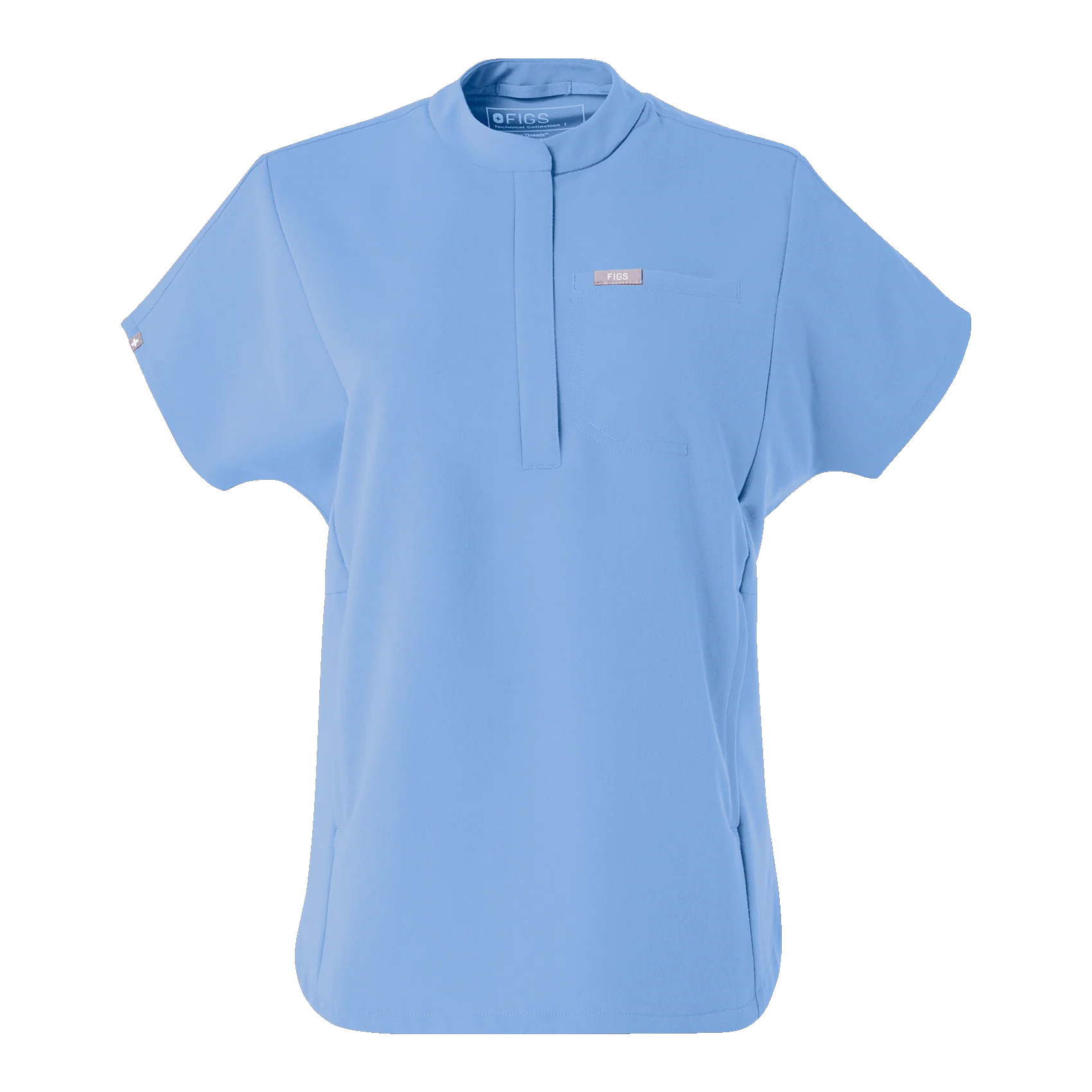 women's Ceil Blue Montex - Mock Neck Scrub Top (3XL-6XL) - Image 5