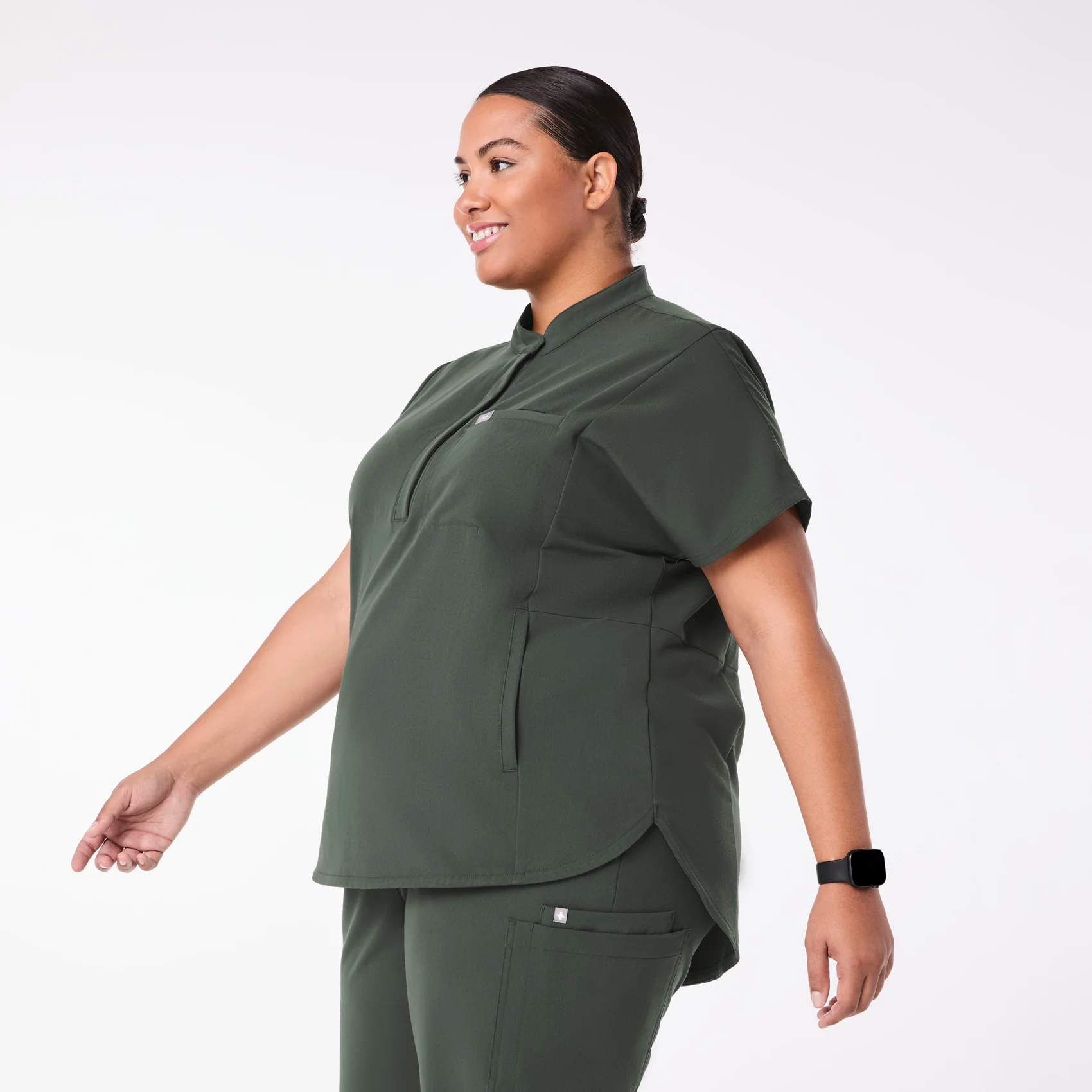women's Moss Montex - Mock Neck Scrub Top (3XL-6XL) - Image 3