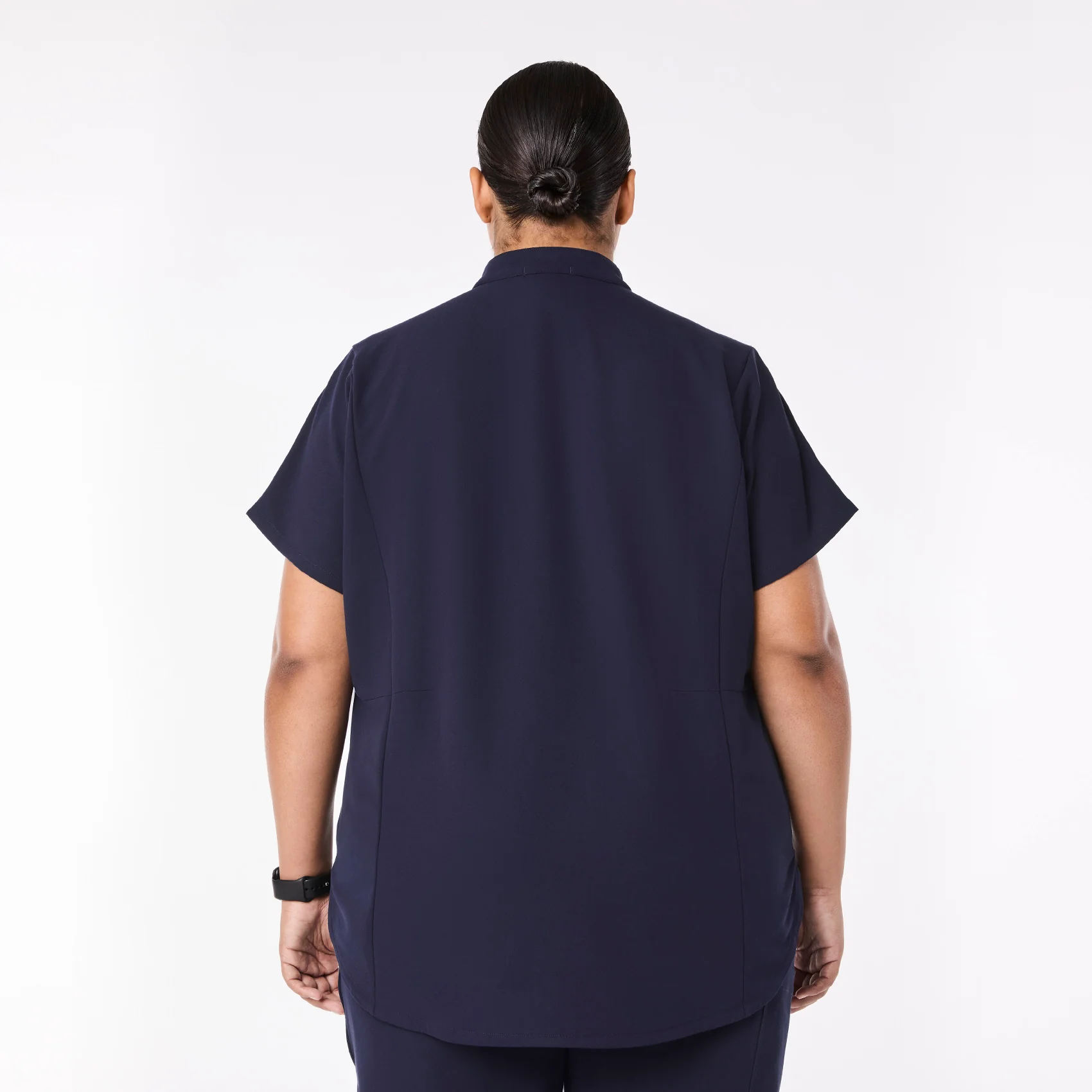women's Navy Montex - Mock Neck Scrub Top (3XL-6XL) - Image 4