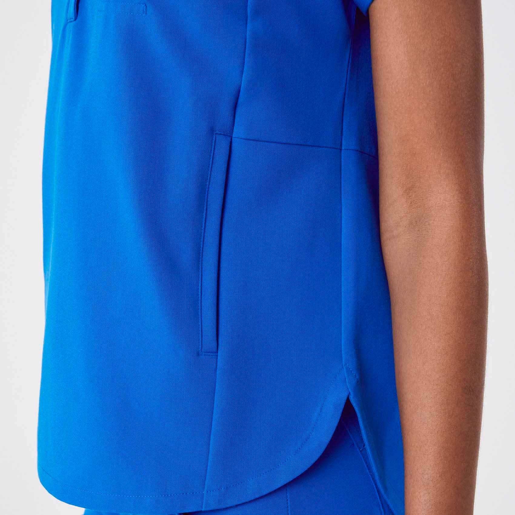 women's Royal Blue Montex - Mock Neck Scrub Top (3XL-6XL) - Image 7