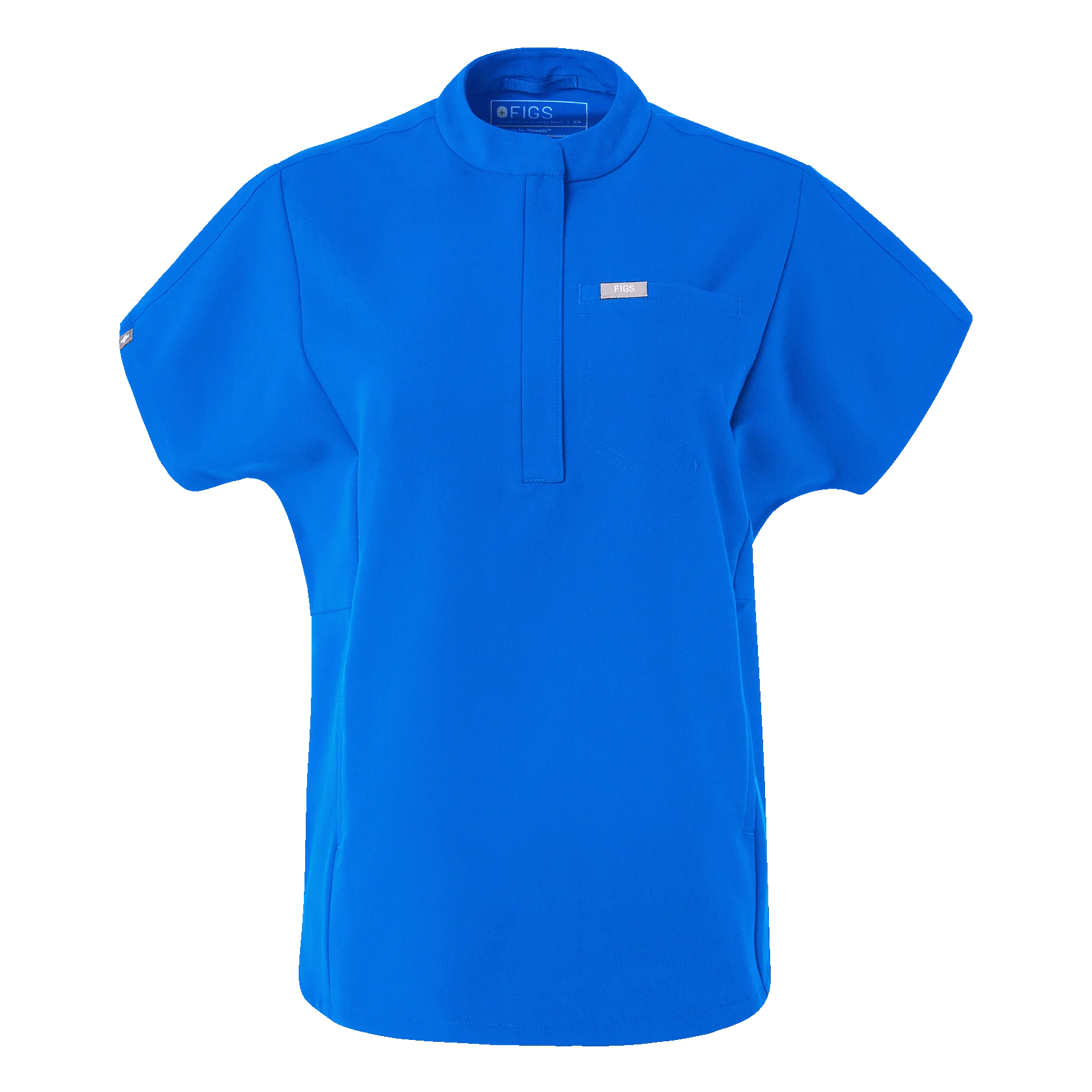 women's Royal Blue Montex - Mock Neck Scrub Top (3XL-6XL) - Image 8