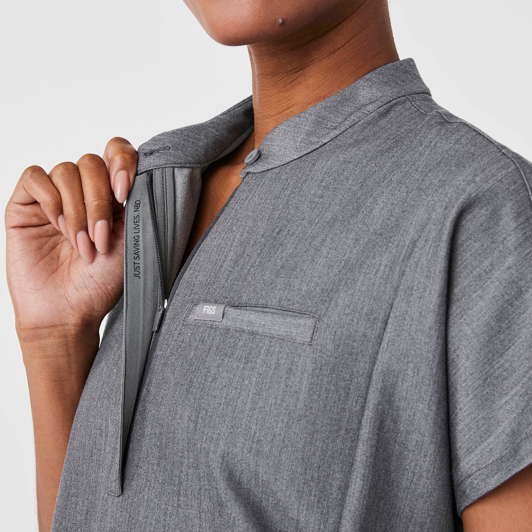 women's Graphite Montex - Mock Neck Scrub Top - Image 6