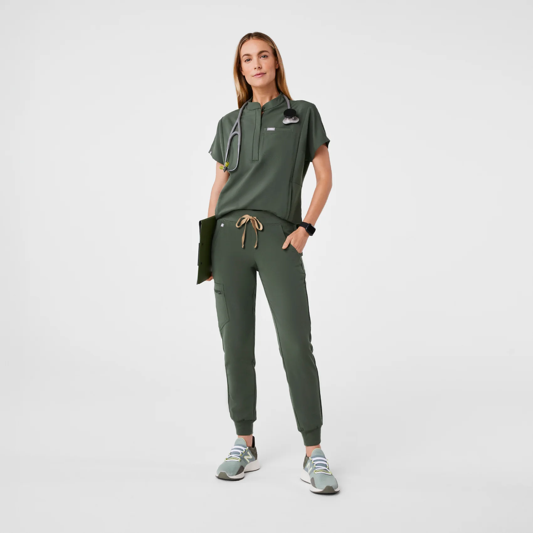 women's Moss Montex - Mock Neck Scrub Top - Image 2