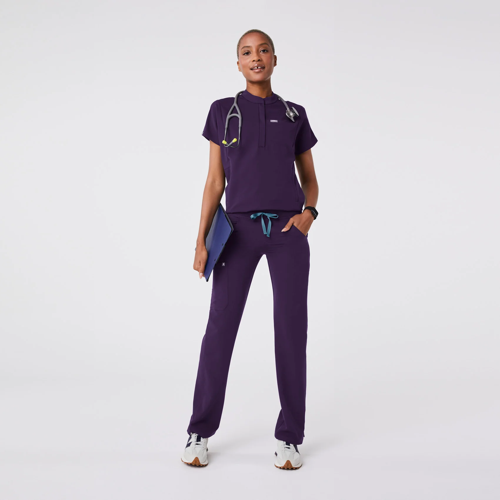 women's Purple Jam Montex - Mock Neck Scrub Top - Image 2
