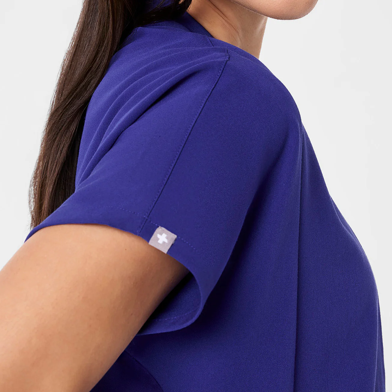 women's Deep Royal Blue Montex - Mock Neck Scrub Top - Image 8