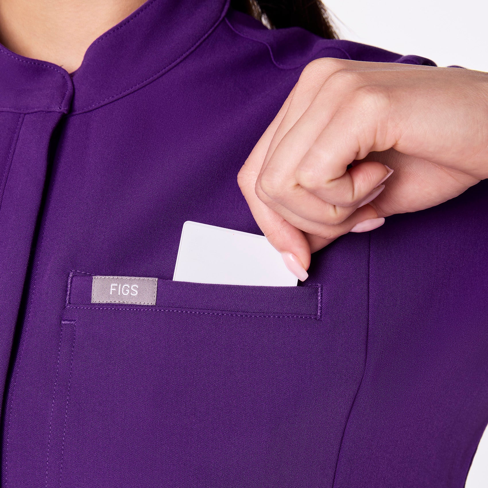women's Digital Grape Montex - Mock Neck Scrub Top - Image 7