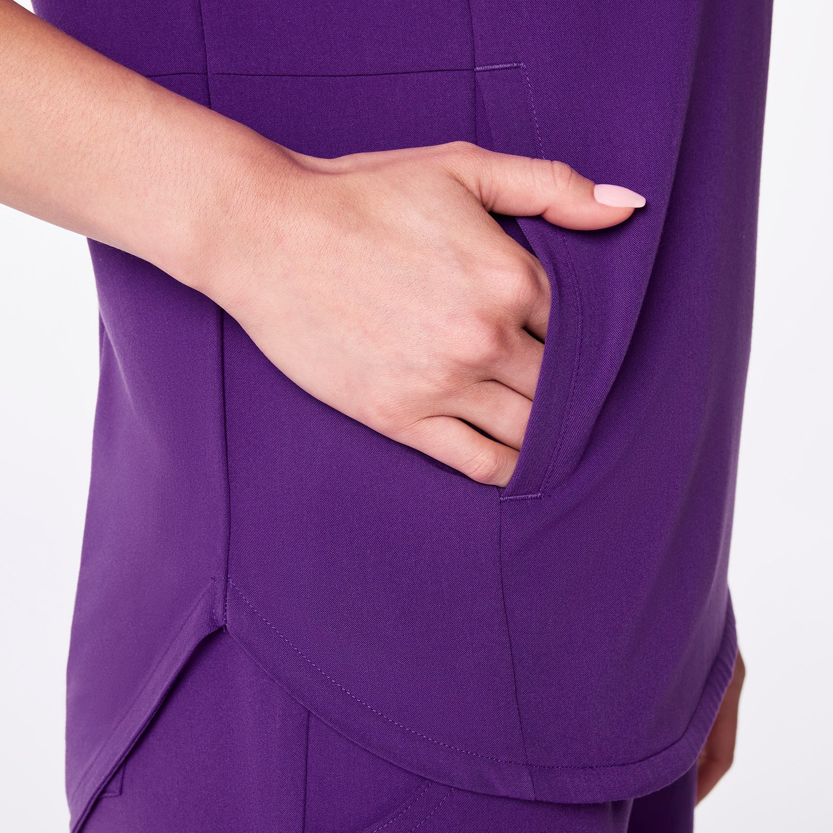 women's Digital Grape Montex - Mock Neck Scrub Top - Image 9