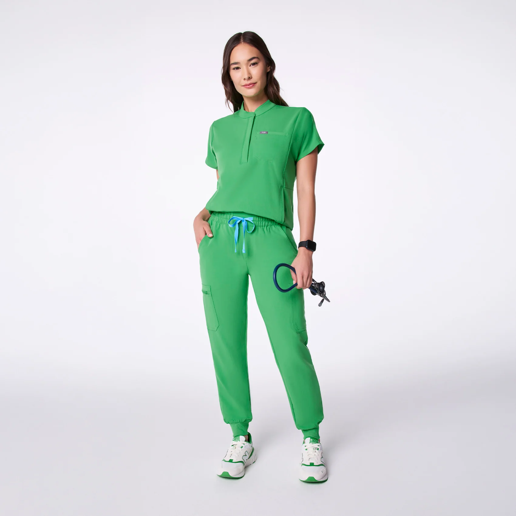 women's Emerald Montex - Mock Neck Scrub Top - Image 2