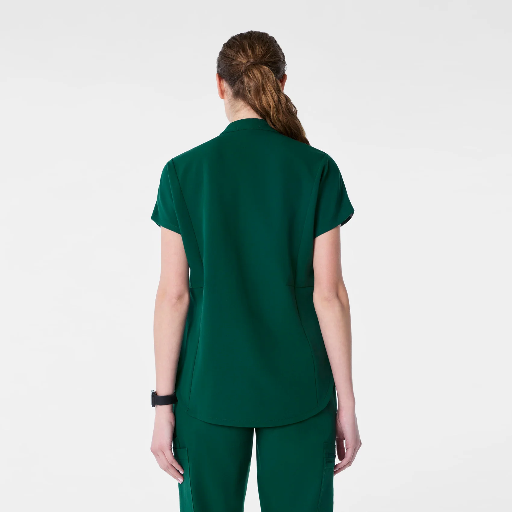 women's Forest Green Montex - Mock Neck Scrub Top - Image 4