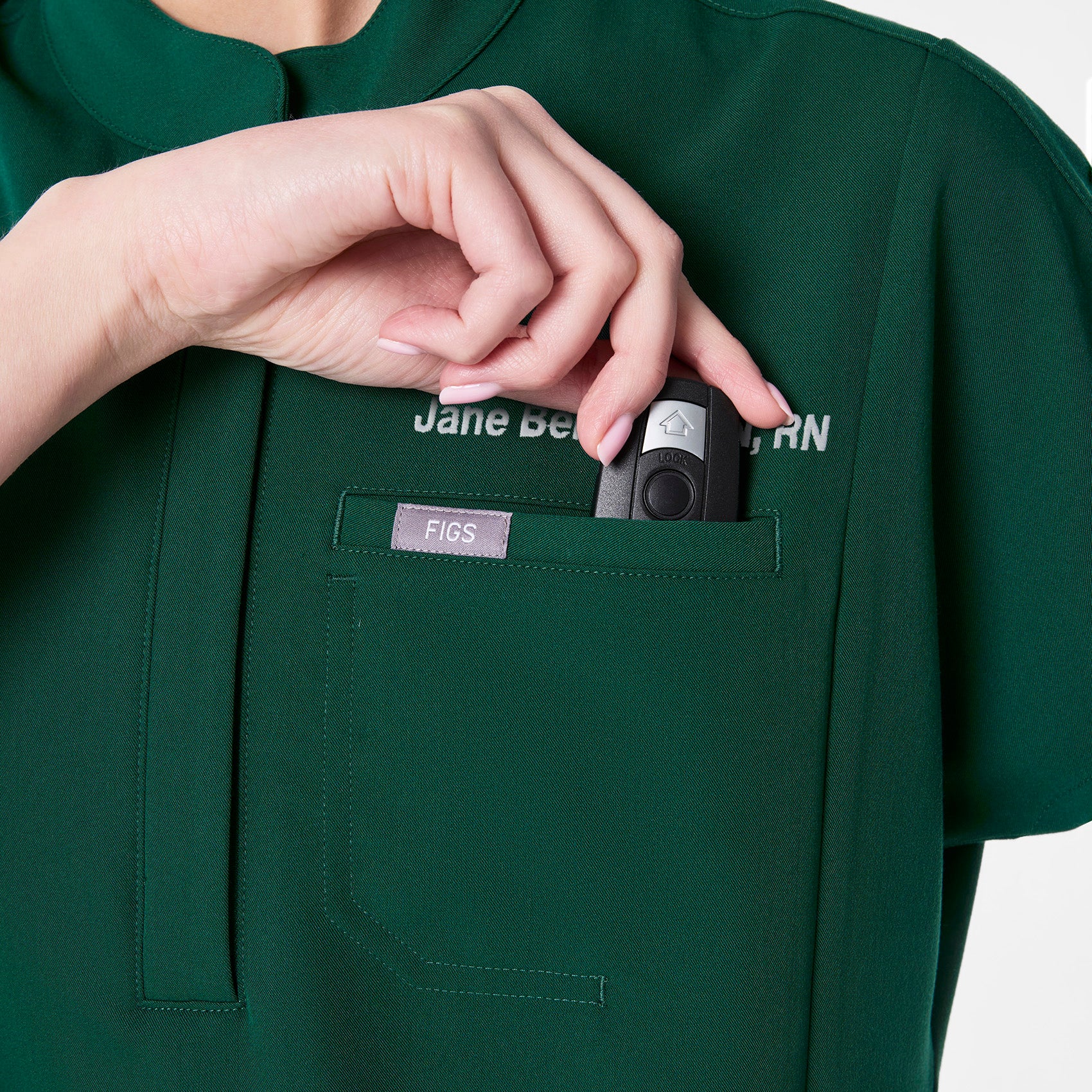 women's Forest Green Montex - Mock Neck Scrub Top - Image 6