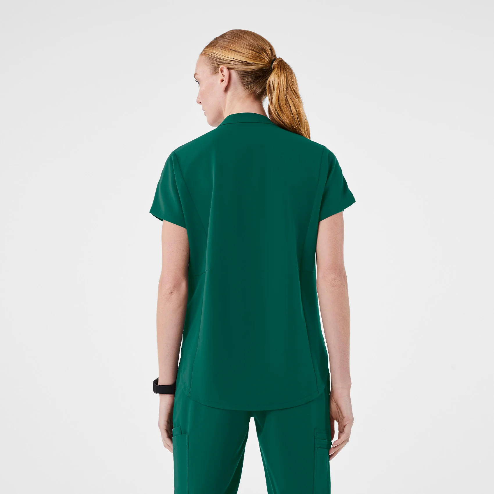 women's Hunter Green Montex - Mock Neck Scrub Top - Image 4