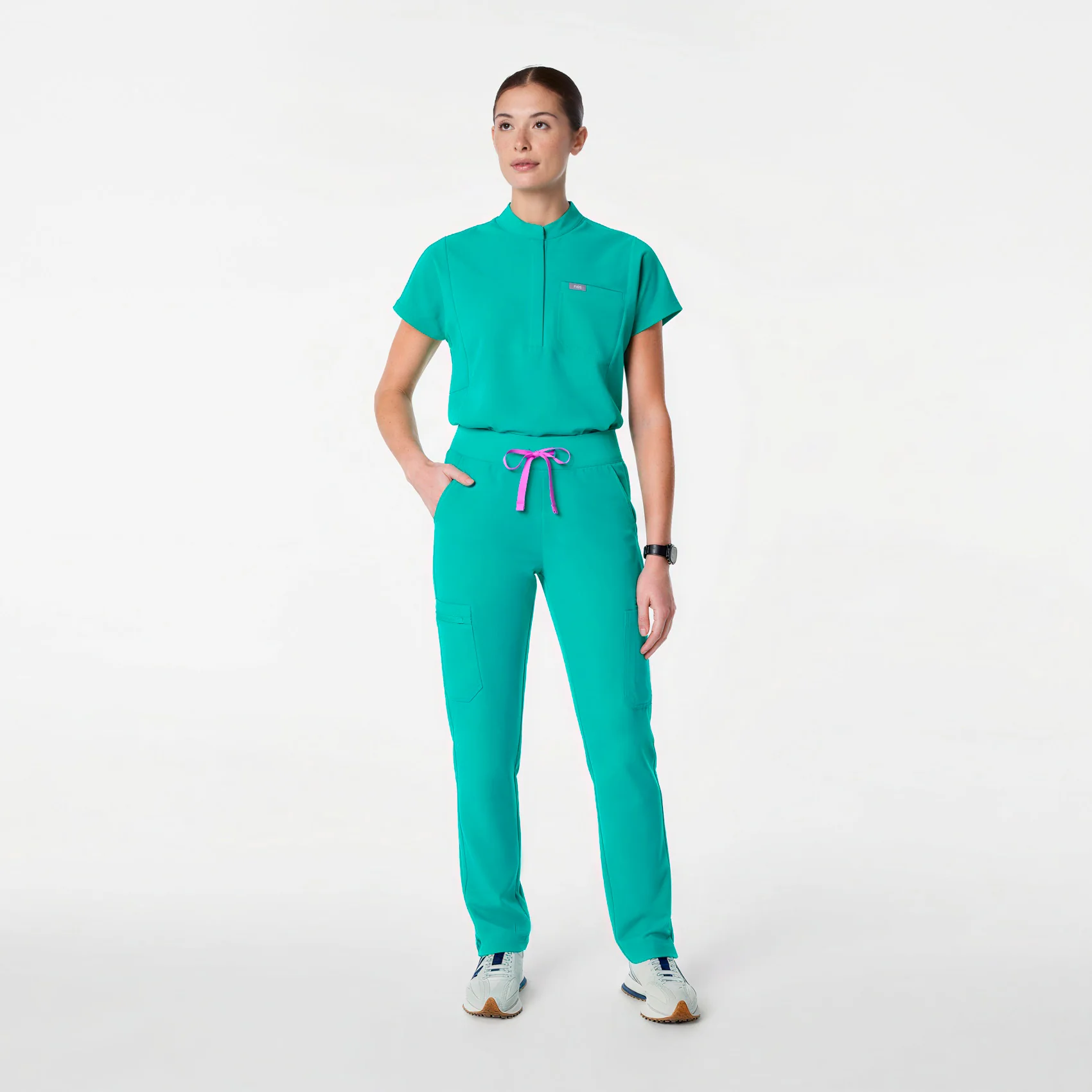 women's Lagoon Montex - Mock Neck Scrub Top - Image 2