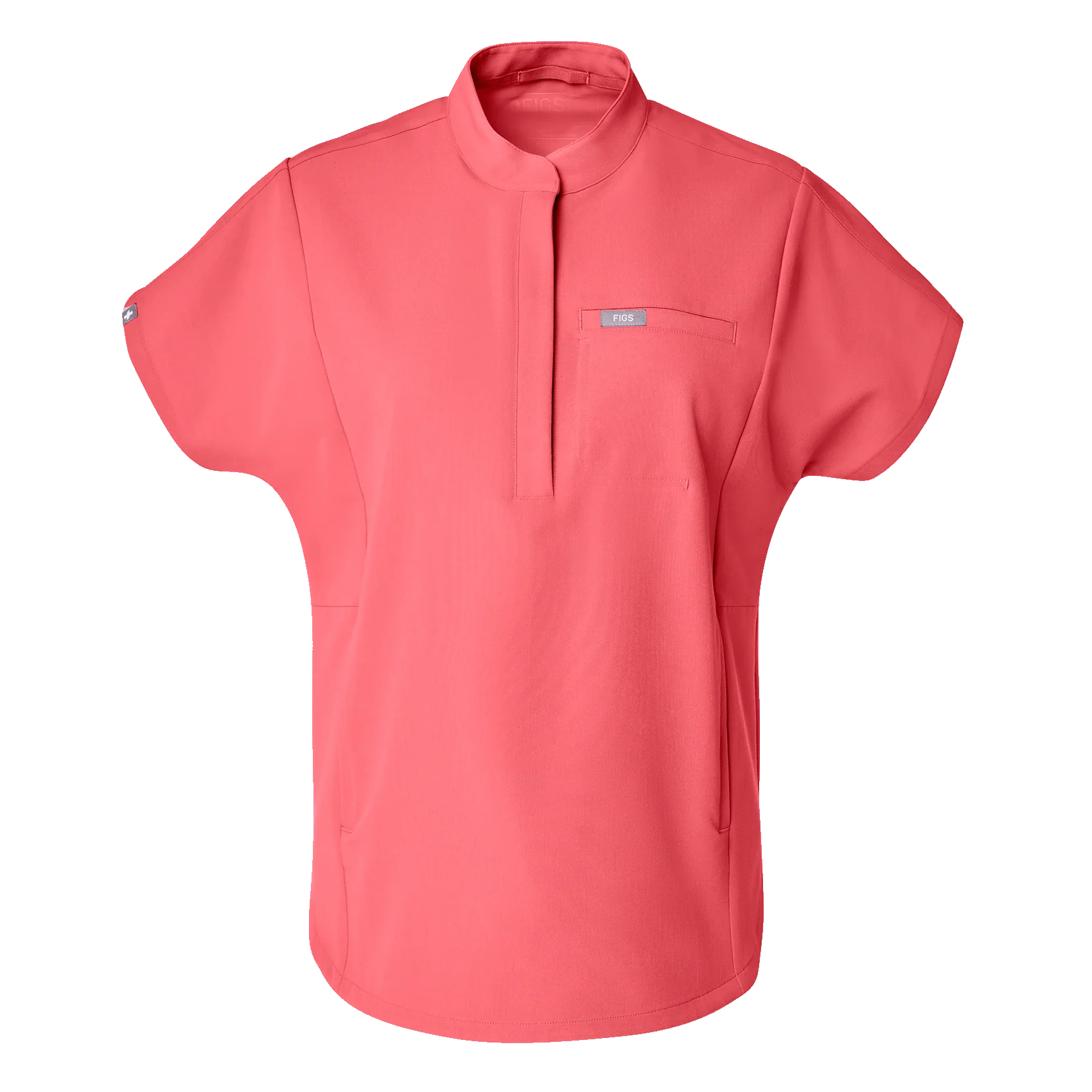 women's Pulmonary Pink Montex - Mock Neck Scrub Top - Image 10