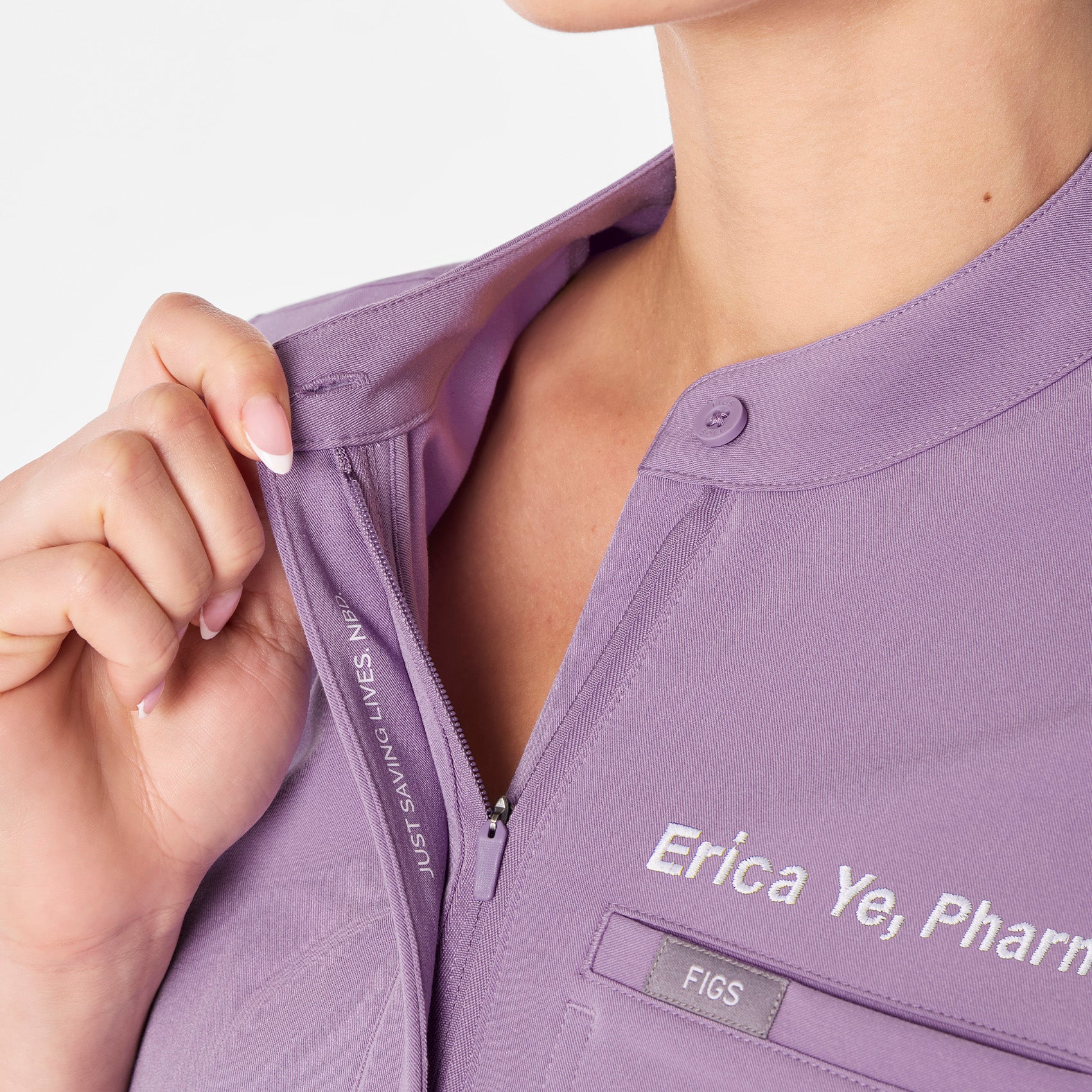 women's Purple Haze Montex - Mock Neck Scrub Top - Image 5