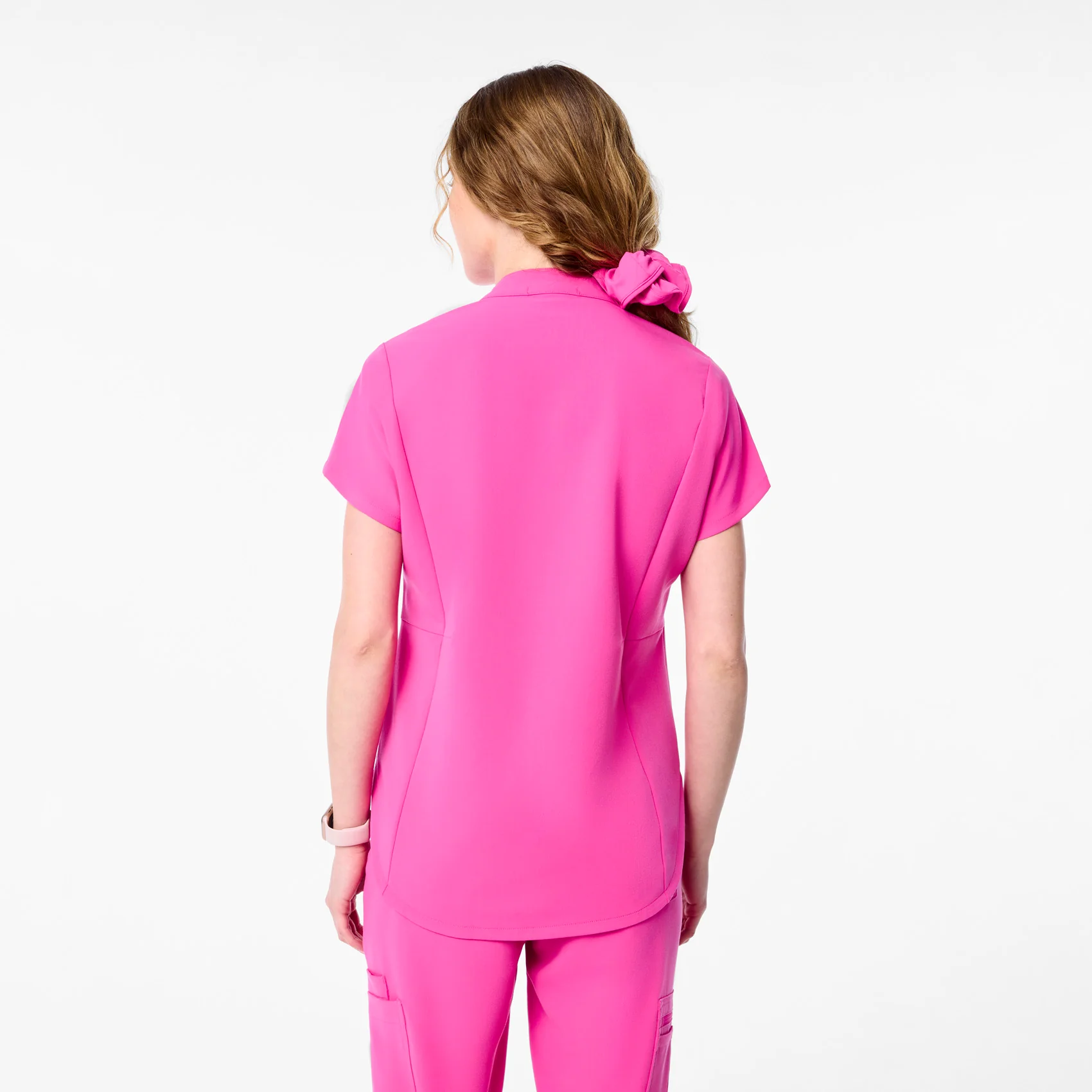 women's Rapid Response Pink Montex - Mock Neck Scrub Top - Image 4