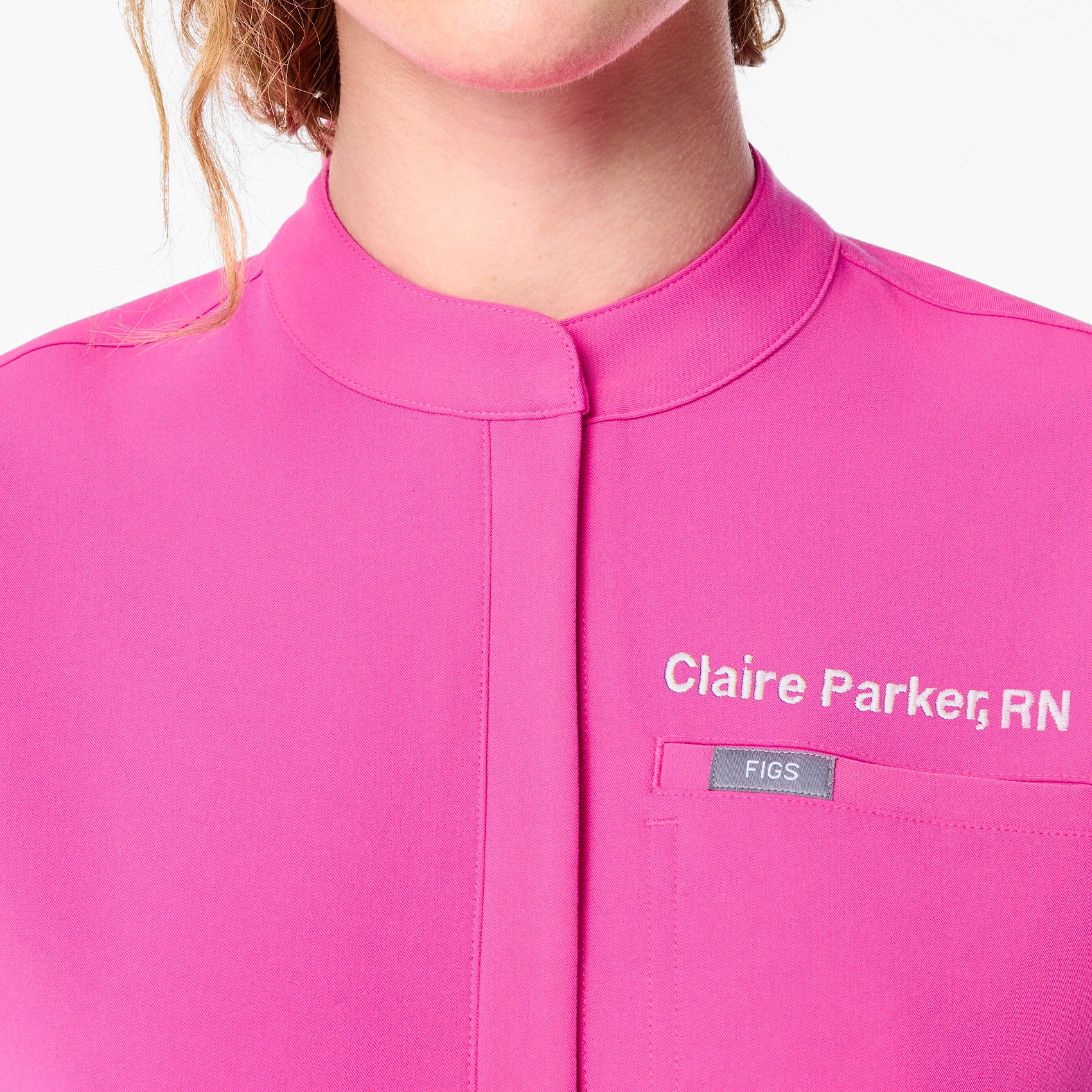 women's Rapid Response Pink Montex - Mock Neck Scrub Top - Image 5