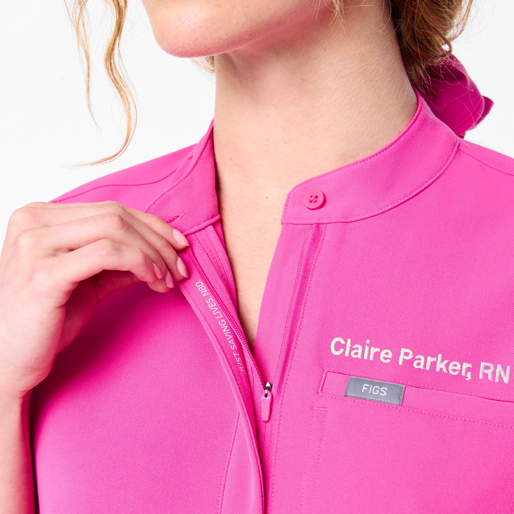 women's Rapid Response Pink Montex - Mock Neck Scrub Top - Image 6