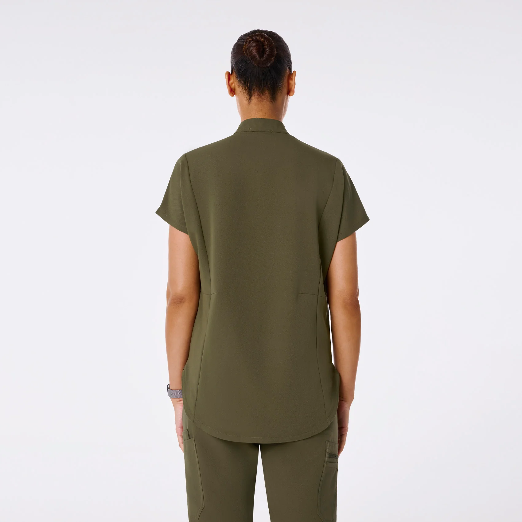 women's Spruce Montex - Mock Neck Scrub Top - Image 4