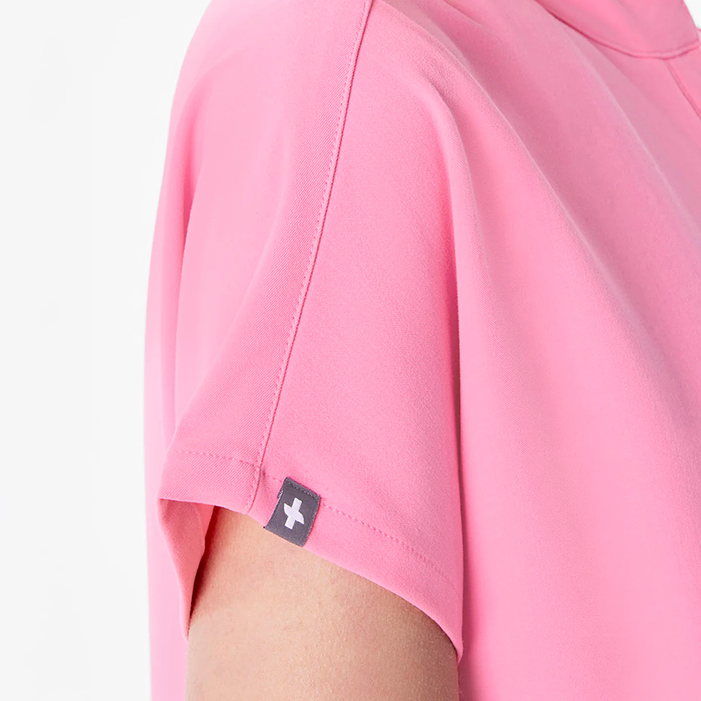 women's Sunrise Pink Montex - Mock Neck Scrub Top - Image 8