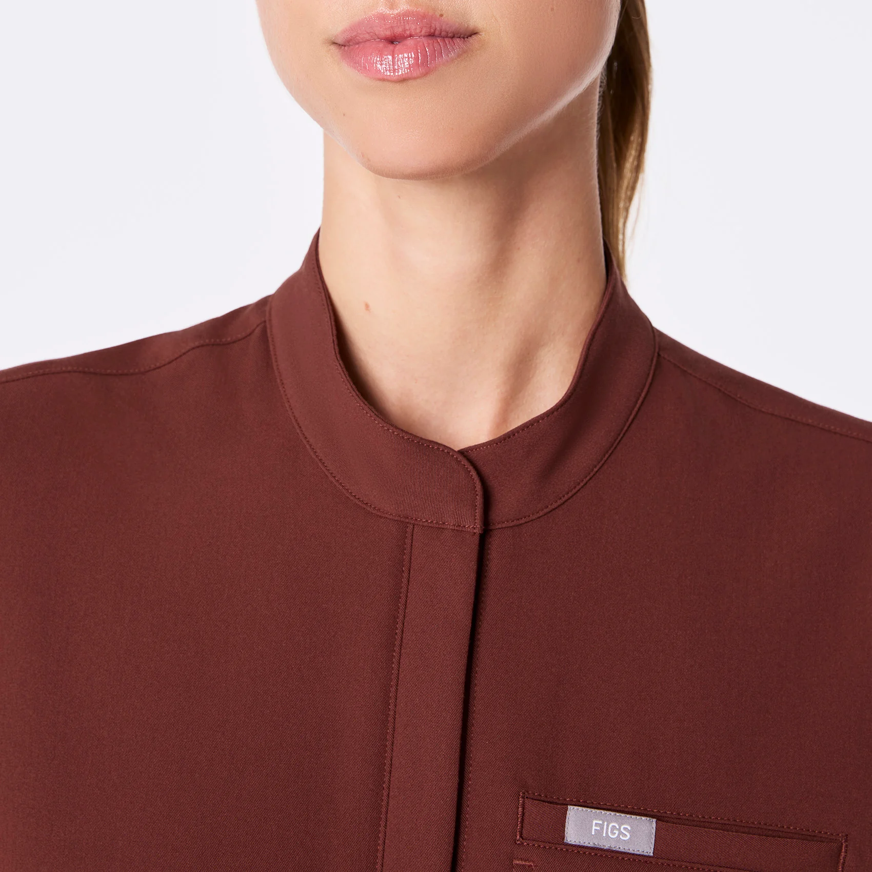 women's Walnut Montex - Mock Neck Scrub Top - Image 5