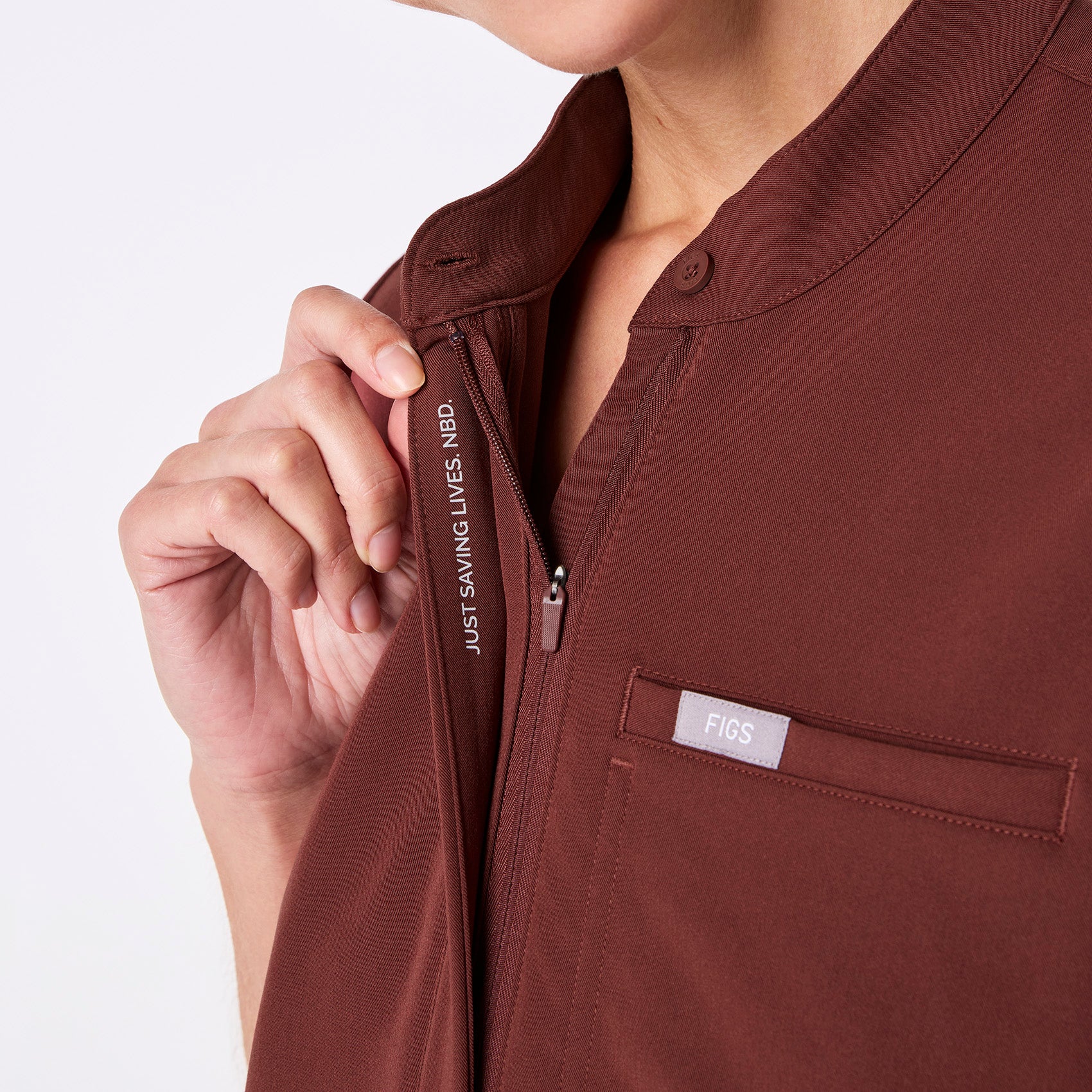 women's Walnut Montex - Mock Neck Scrub Top - Image 6