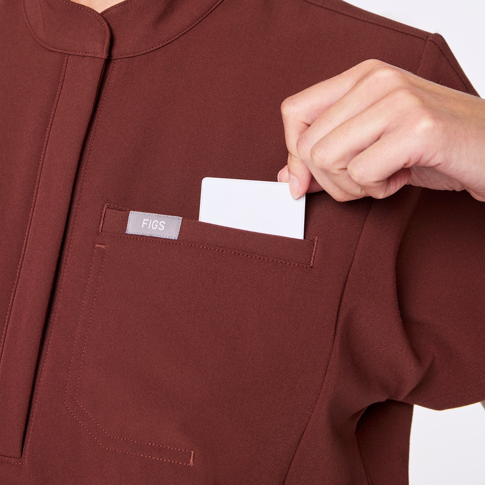 women's Walnut Montex - Mock Neck Scrub Top - Image 7