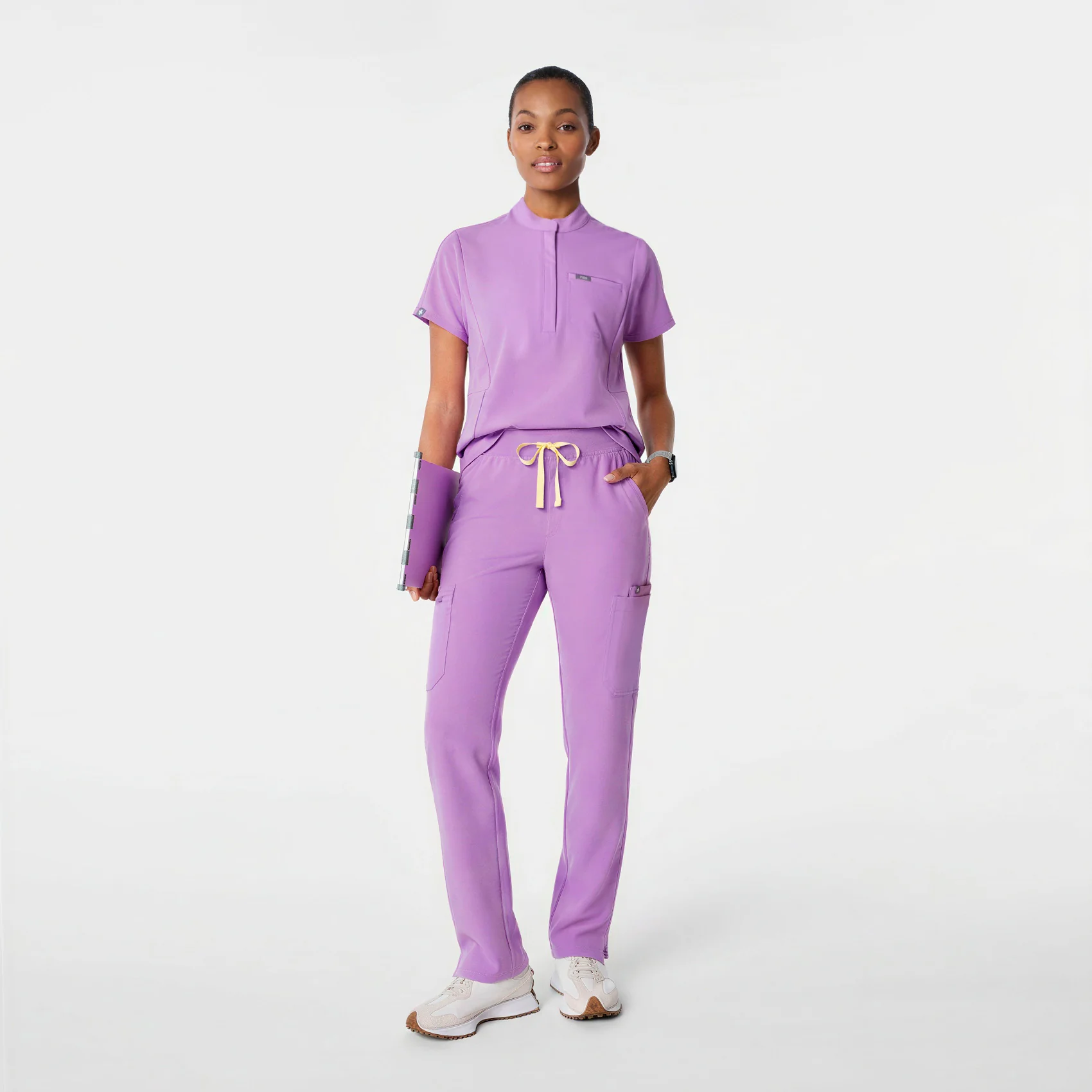 women's Wild Iris Montex - Mock Neck Scrub Top - Image 2