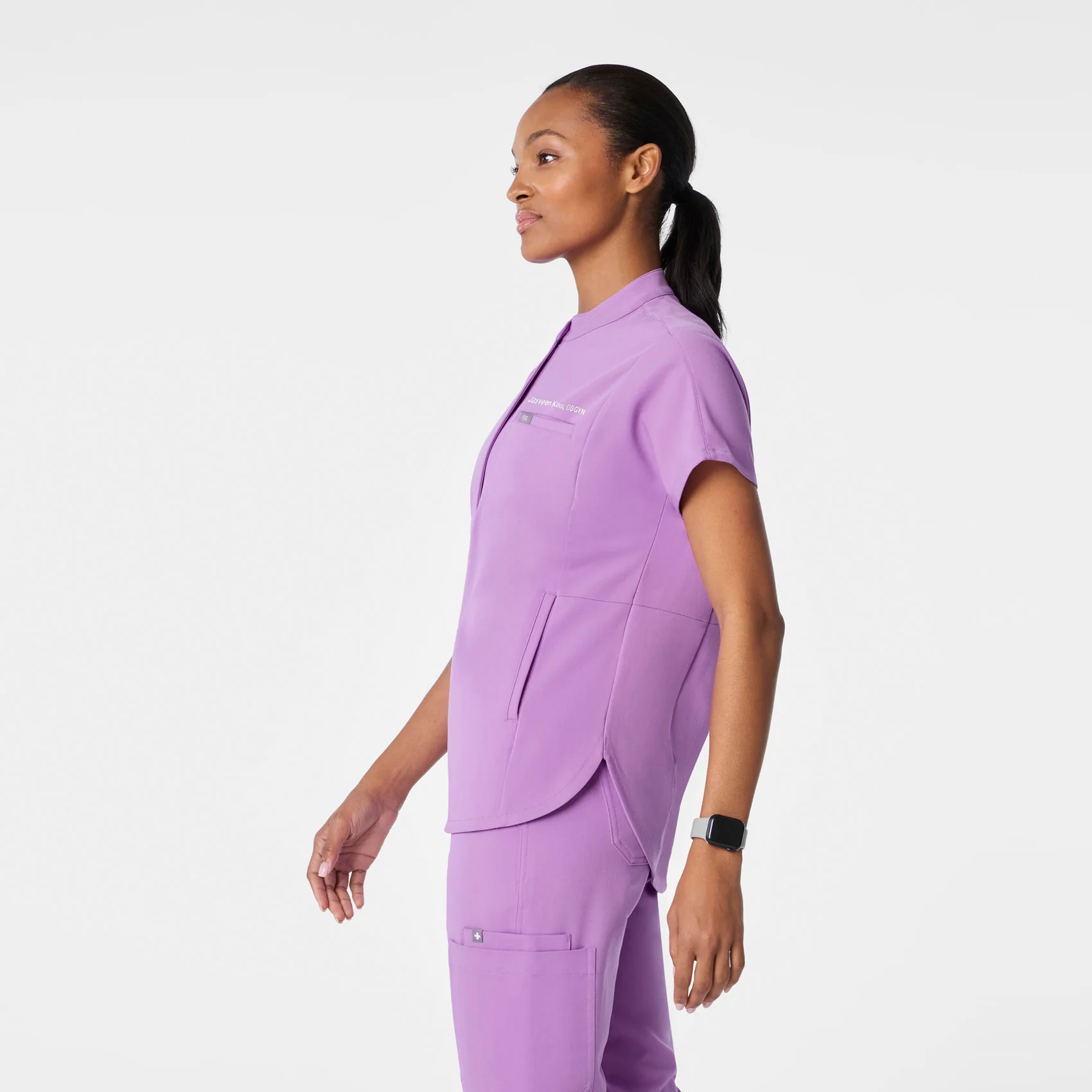 women's Wild Iris Montex - Mock Neck Scrub Top - Image 3