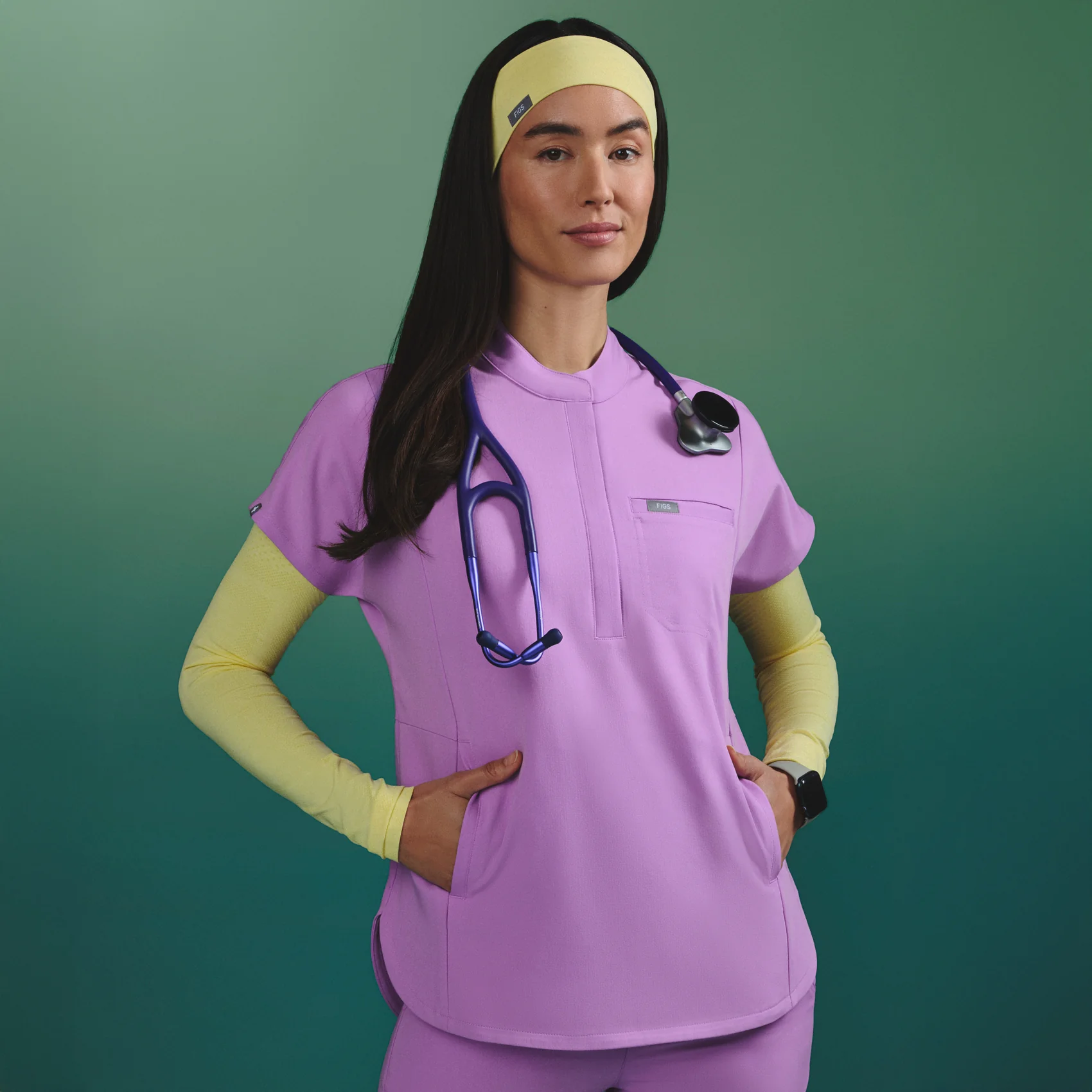 women's Wild Iris Montex - Mock Neck Scrub Top - Image 8