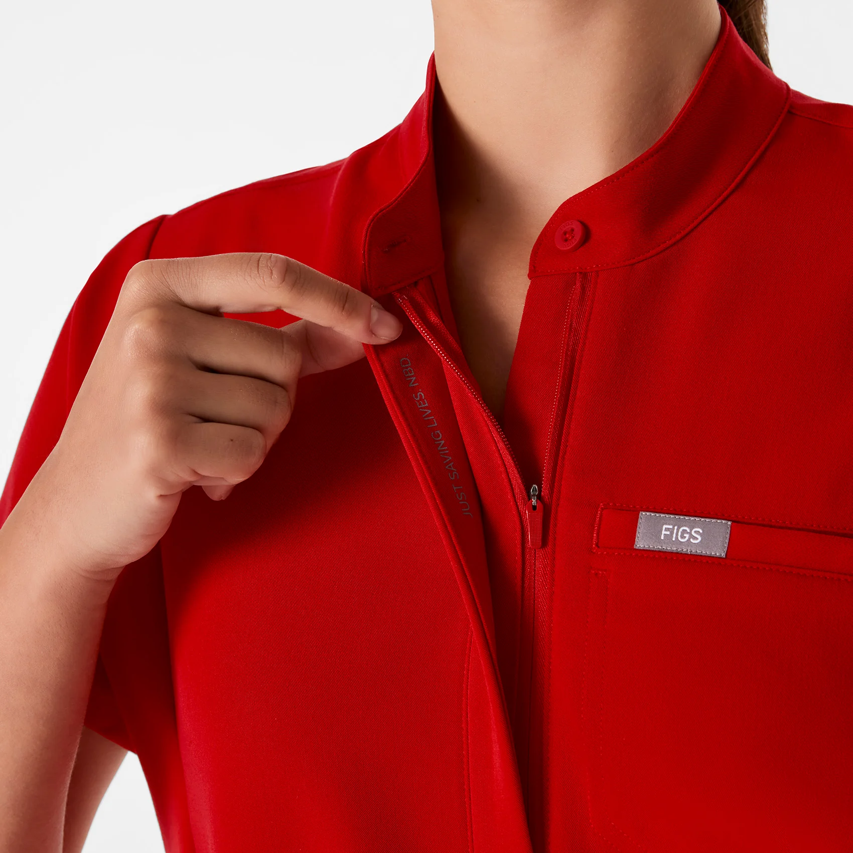 women's Winning Red Montex - Mock Neck Scrub Top - Image 6