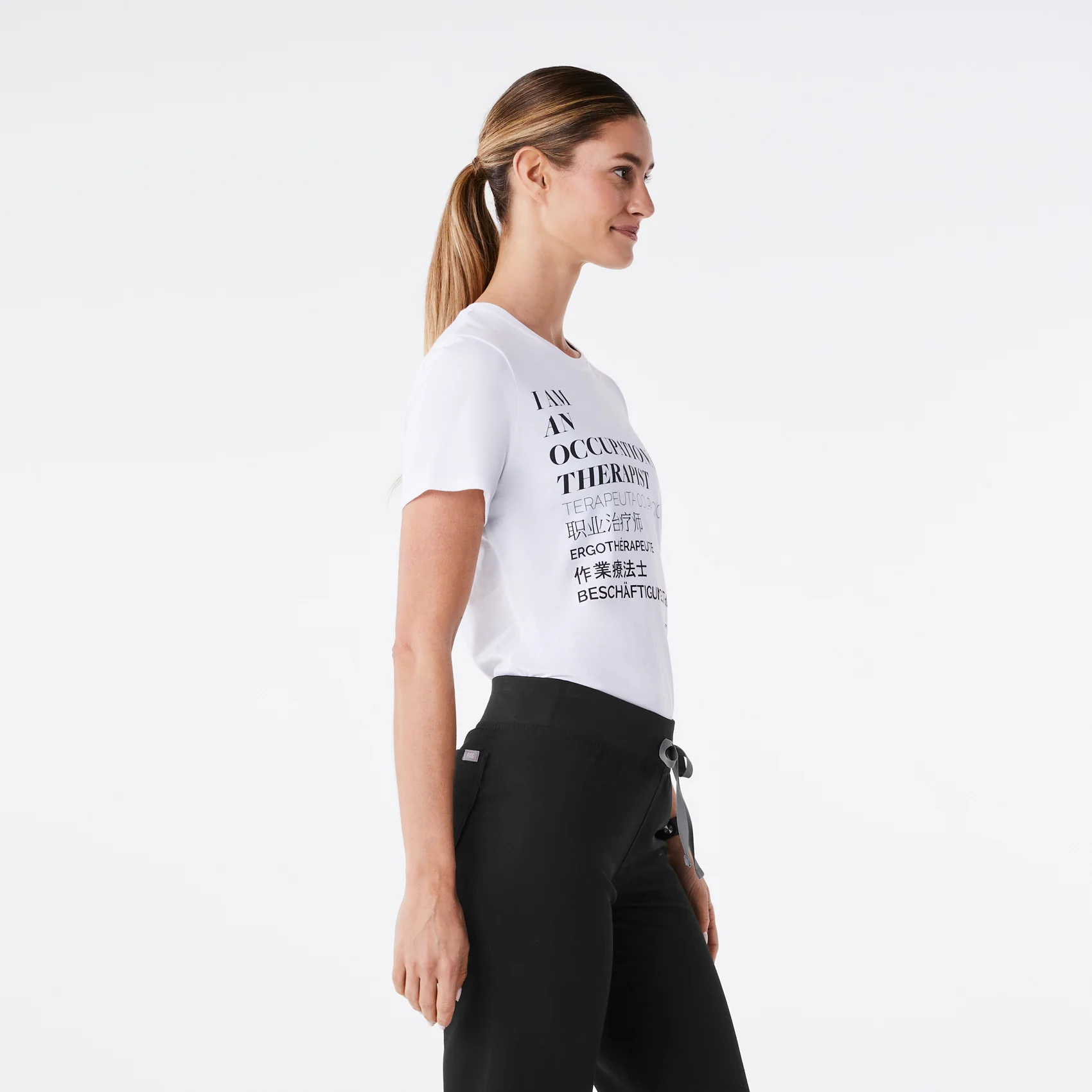 women's White Occupational Therapist Supersoft - Shortsleeve Underscrub - Image 3