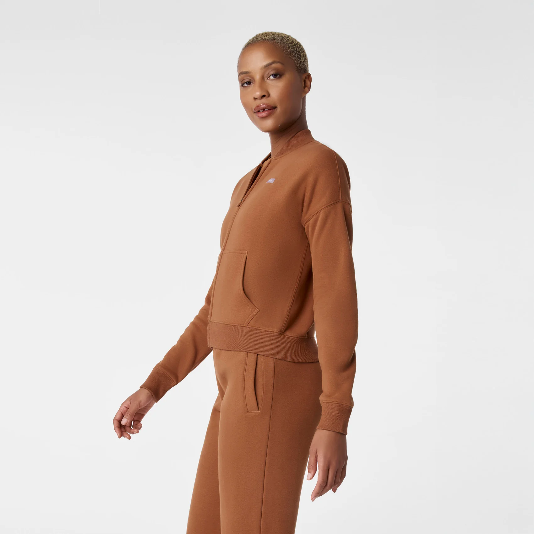 women's Mocha Off-Shift Bomber Sweatshirt™ - Image 3