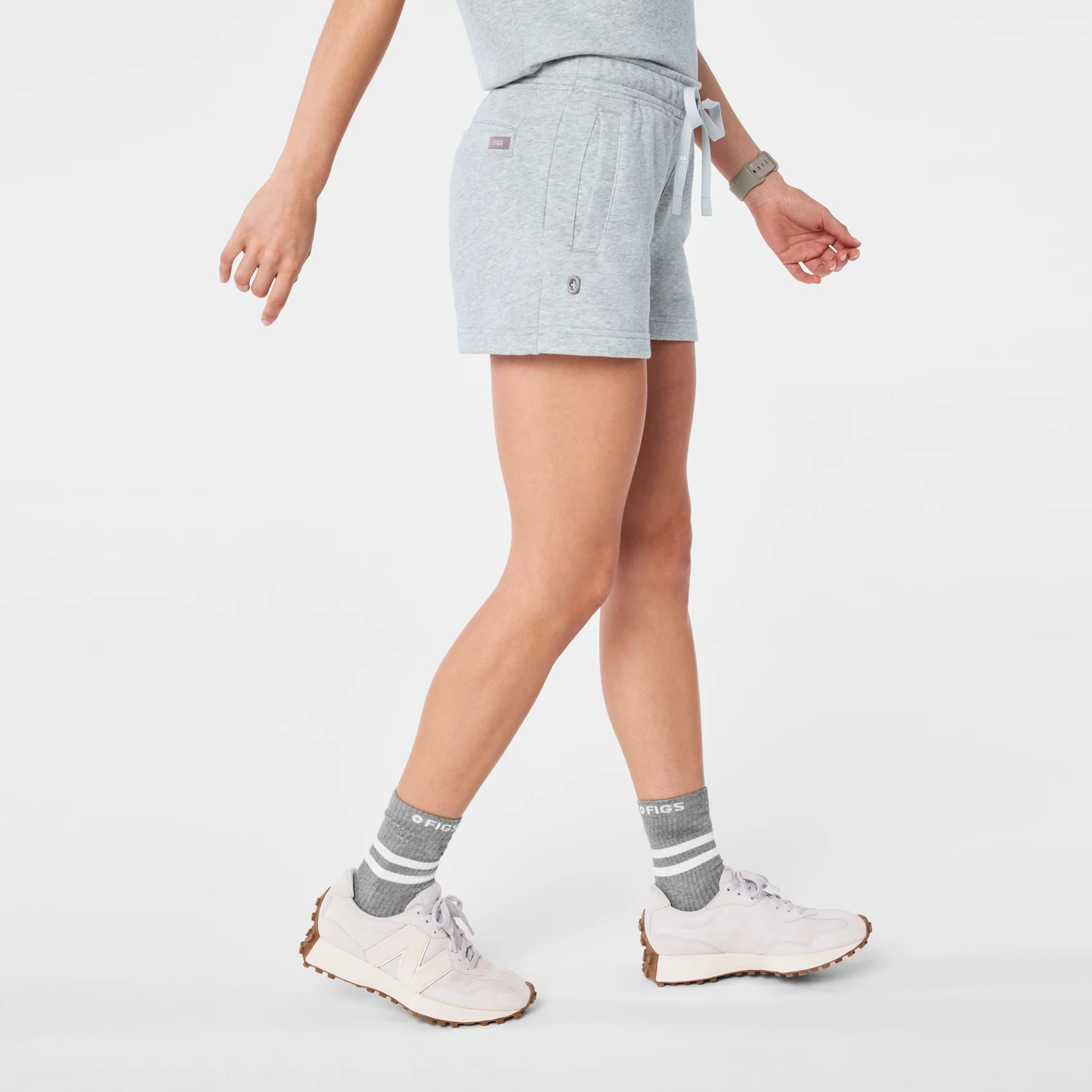 women's Heather Grey Off-Shift - Lounge Shorts™ - Image 3