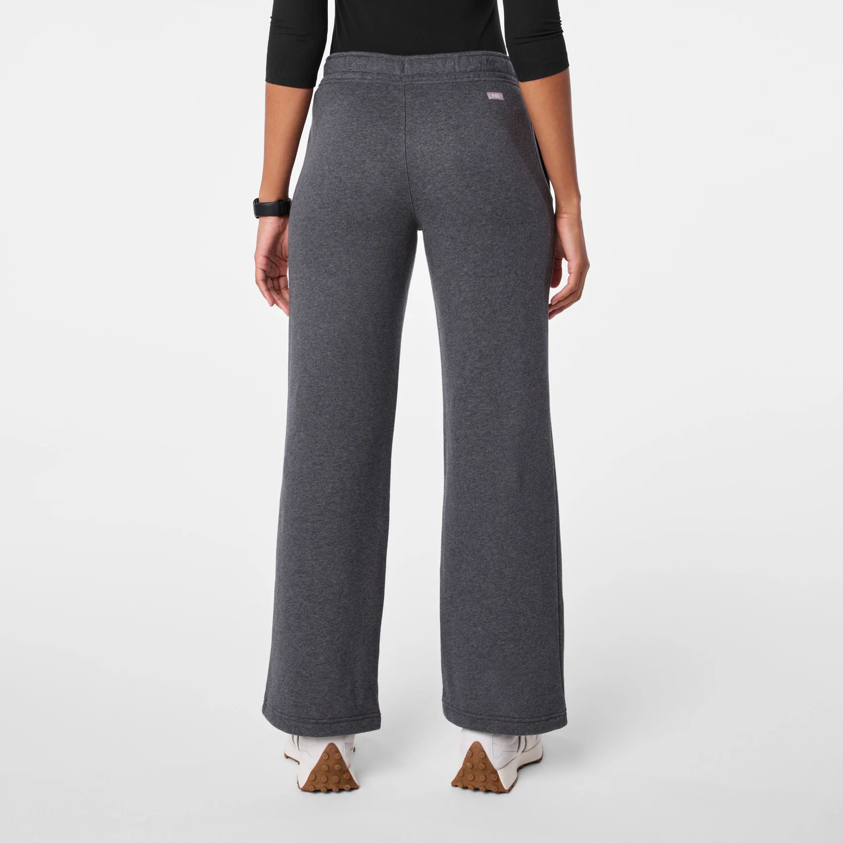 women's Charcoal Heather Grey Off-Shift Wide Leg - Sweatpant™ - Image 4