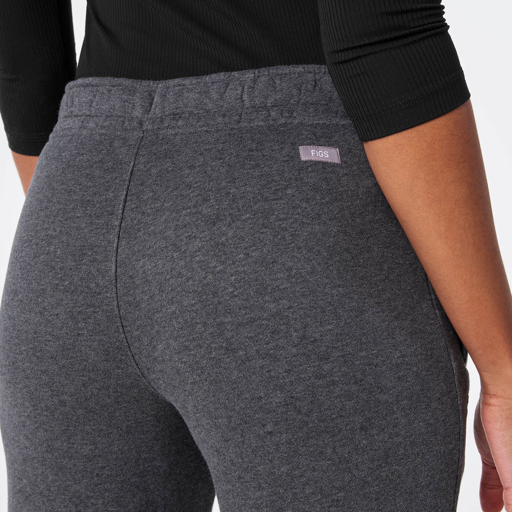 women's Charcoal Heather Grey Off-Shift Wide Leg - Sweatpant™ - Image 5
