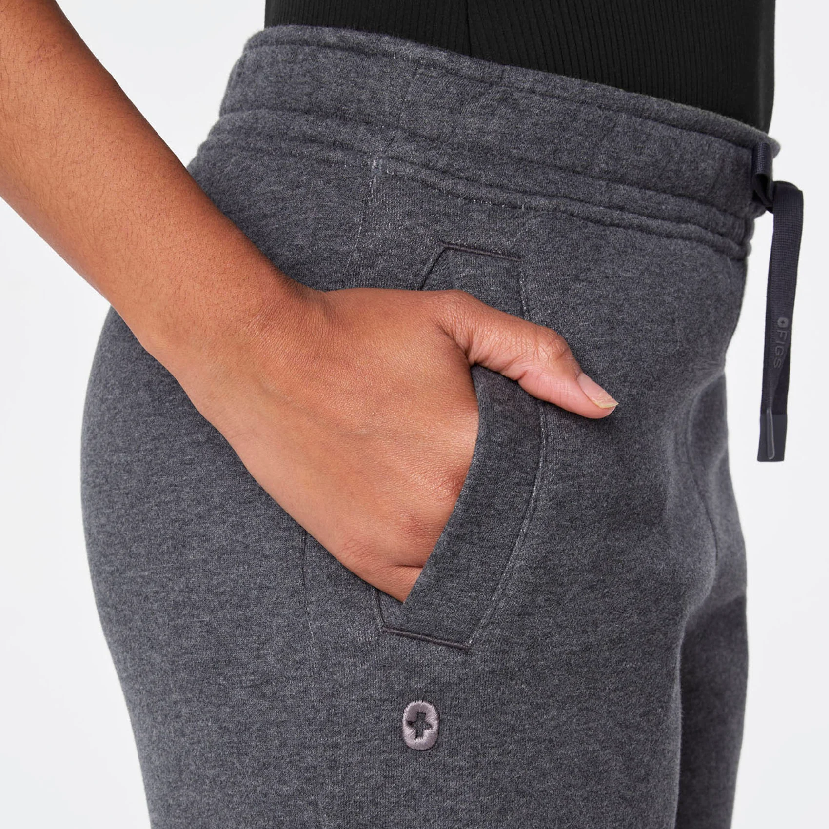 women's Charcoal Heather Grey Off-Shift Wide Leg - Sweatpant™ - Image 7