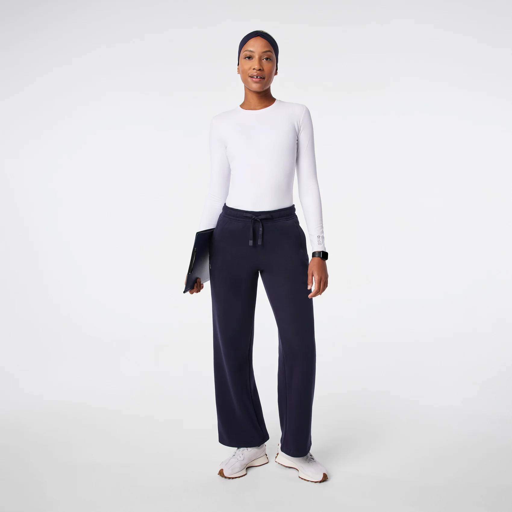 women's Navy Off-Shift Wide Leg - Sweatpant™ - Image 2