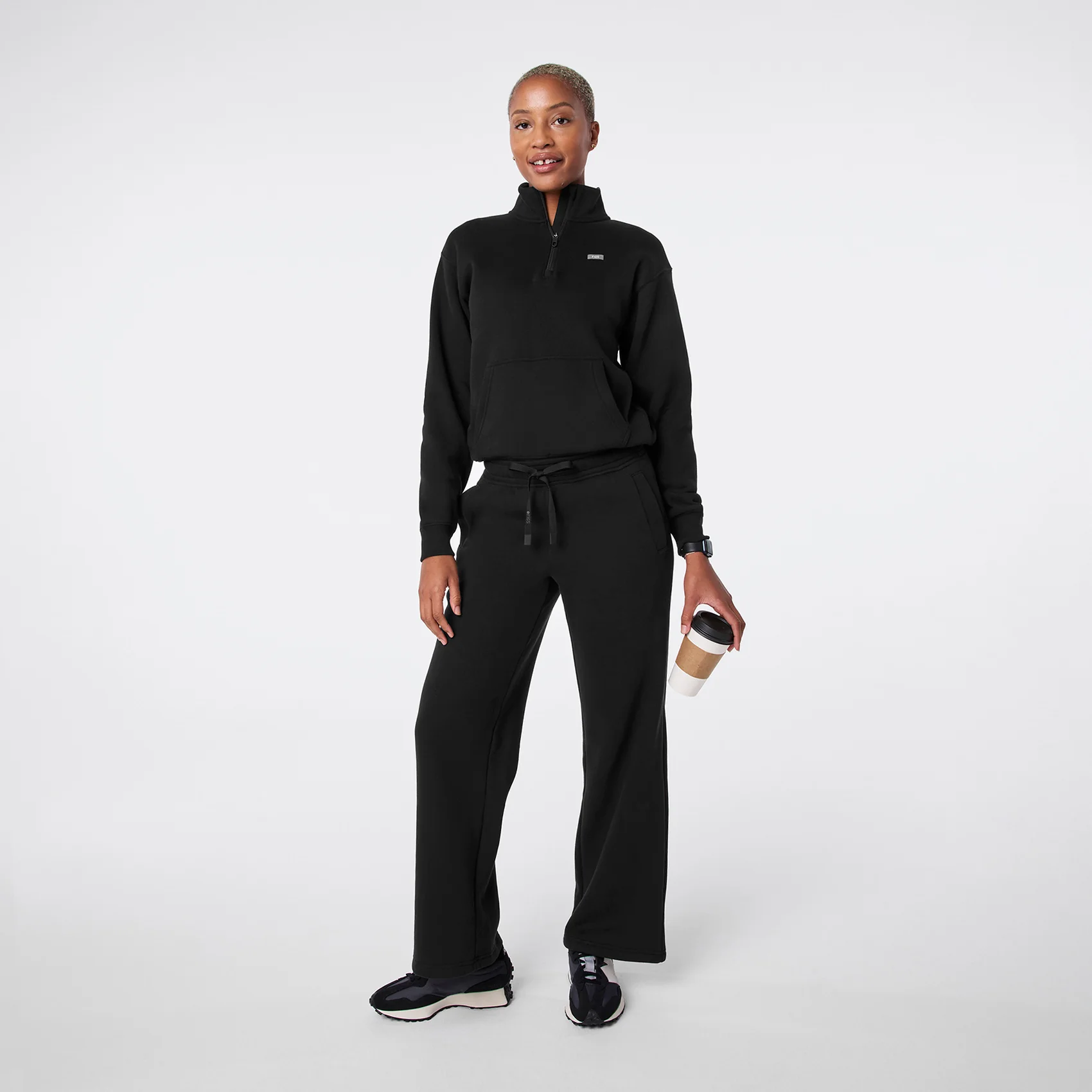 women's Black Off-Shift ¼ Zip - Sweatshirt™ - Image 2