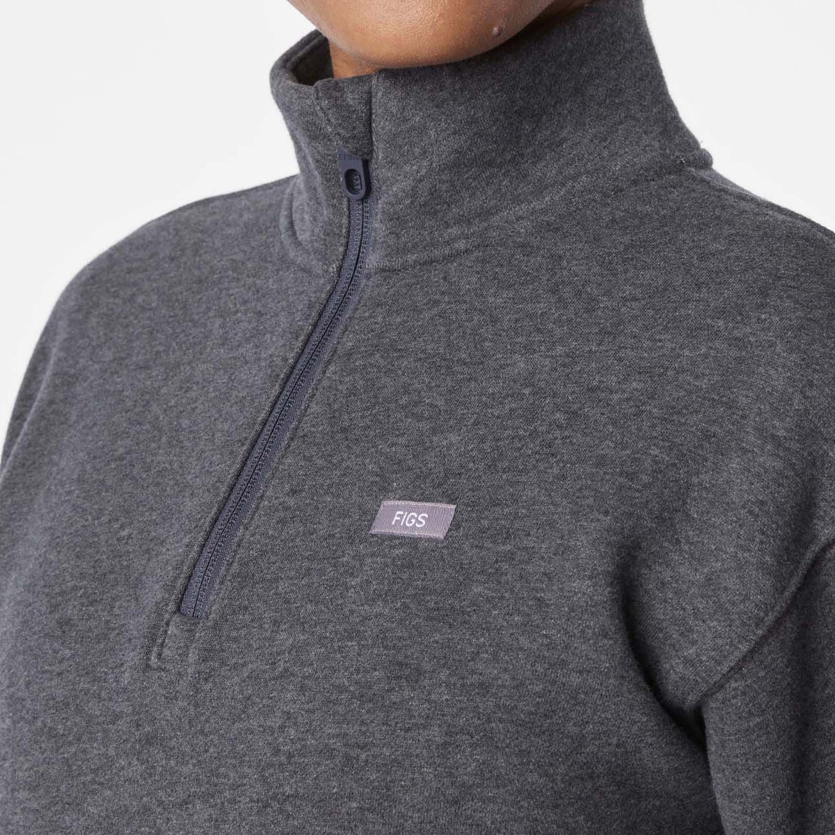 women's Charcoal Heather Grey Off-Shift ¼ Zip - Sweatshirt™ - Image 6