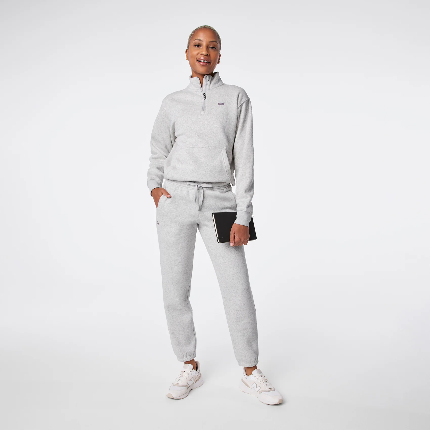 women's Heather Grey Off-Shift ¼ Zip - Sweatshirt™ - Image 2