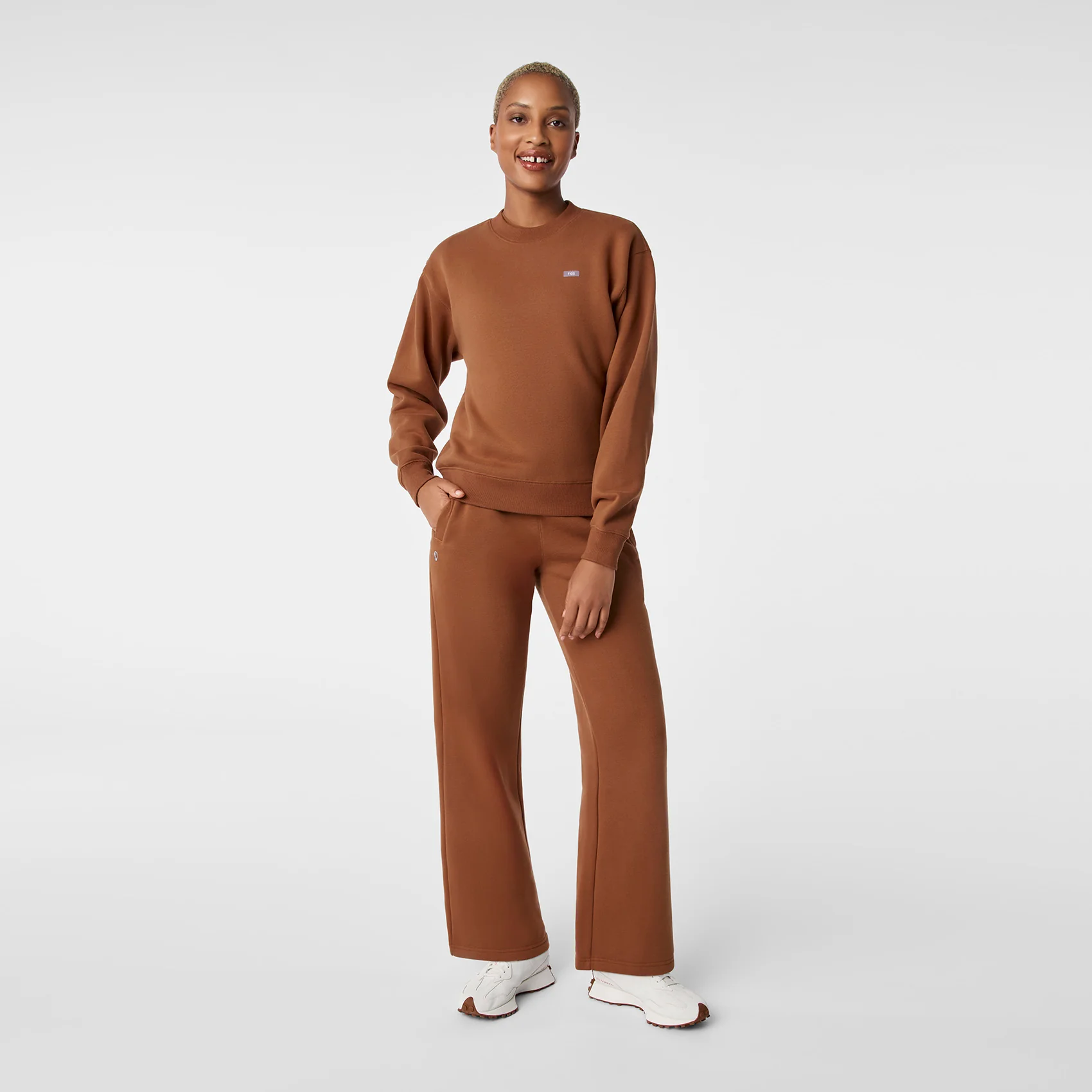 women's Mocha Off-Shift Relaxed - Crewneck Sweatshirt™ - Image 2
