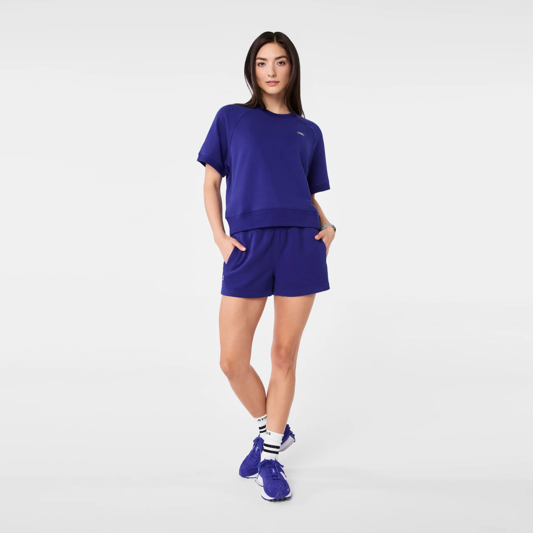 women's Deep Royal Blue Off-Shift - Shortsleeve Sweatshirt™ - Image 2