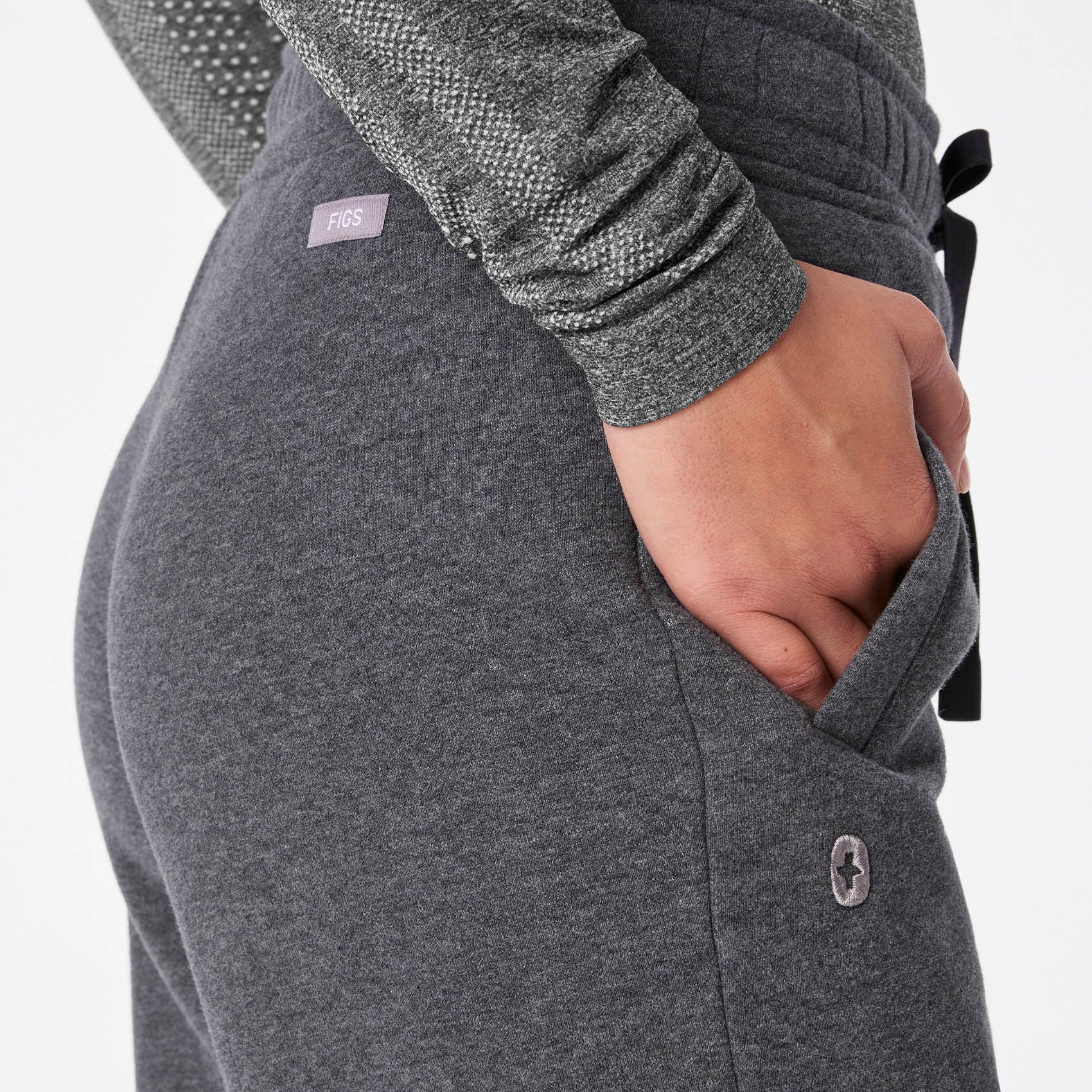 women's Charcoal Heather Grey Off-Shift Straight Leg - Sweatpant™ - Image 5