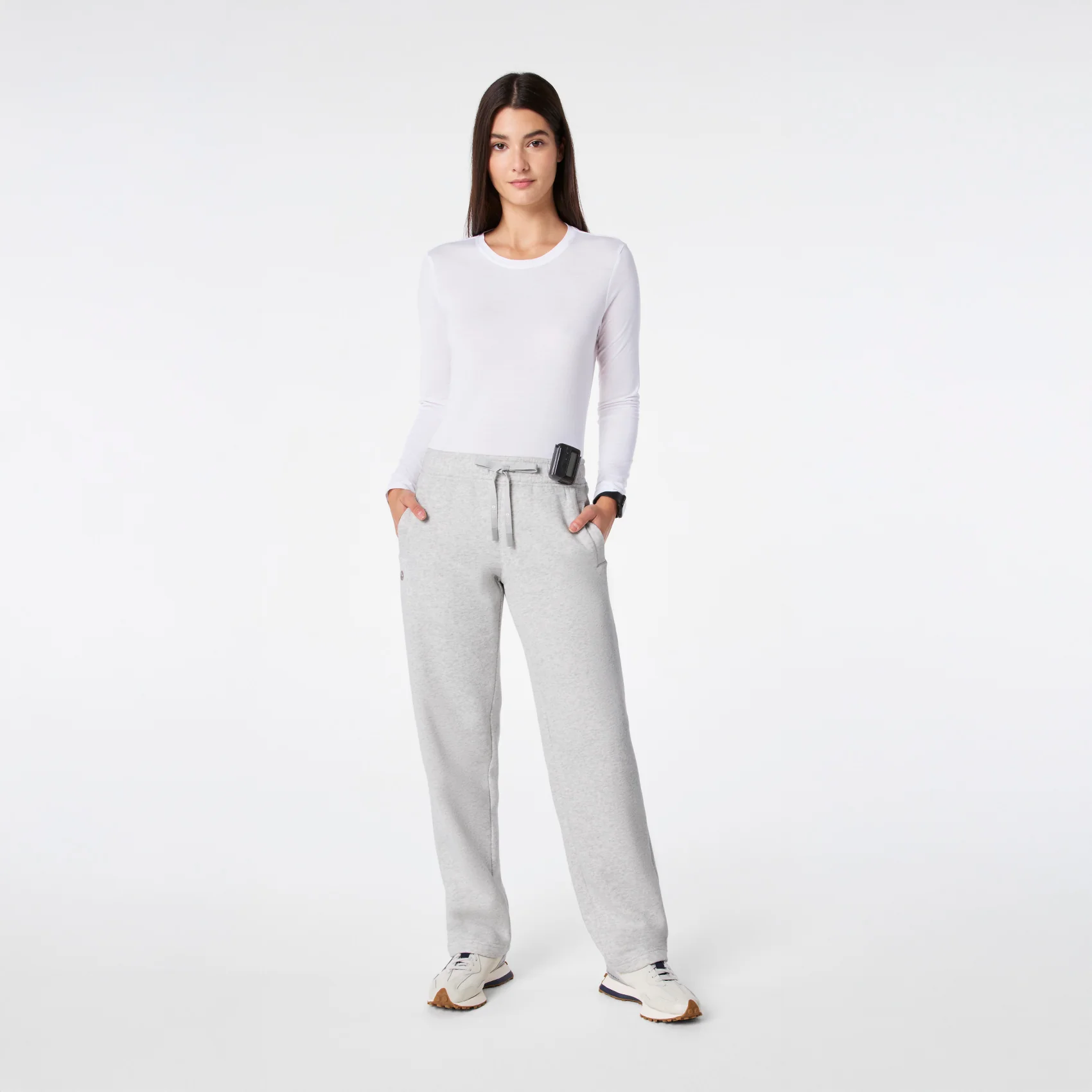 women's Heather Grey Off-Shift Straight Leg - Sweatpant⢠- Image 2