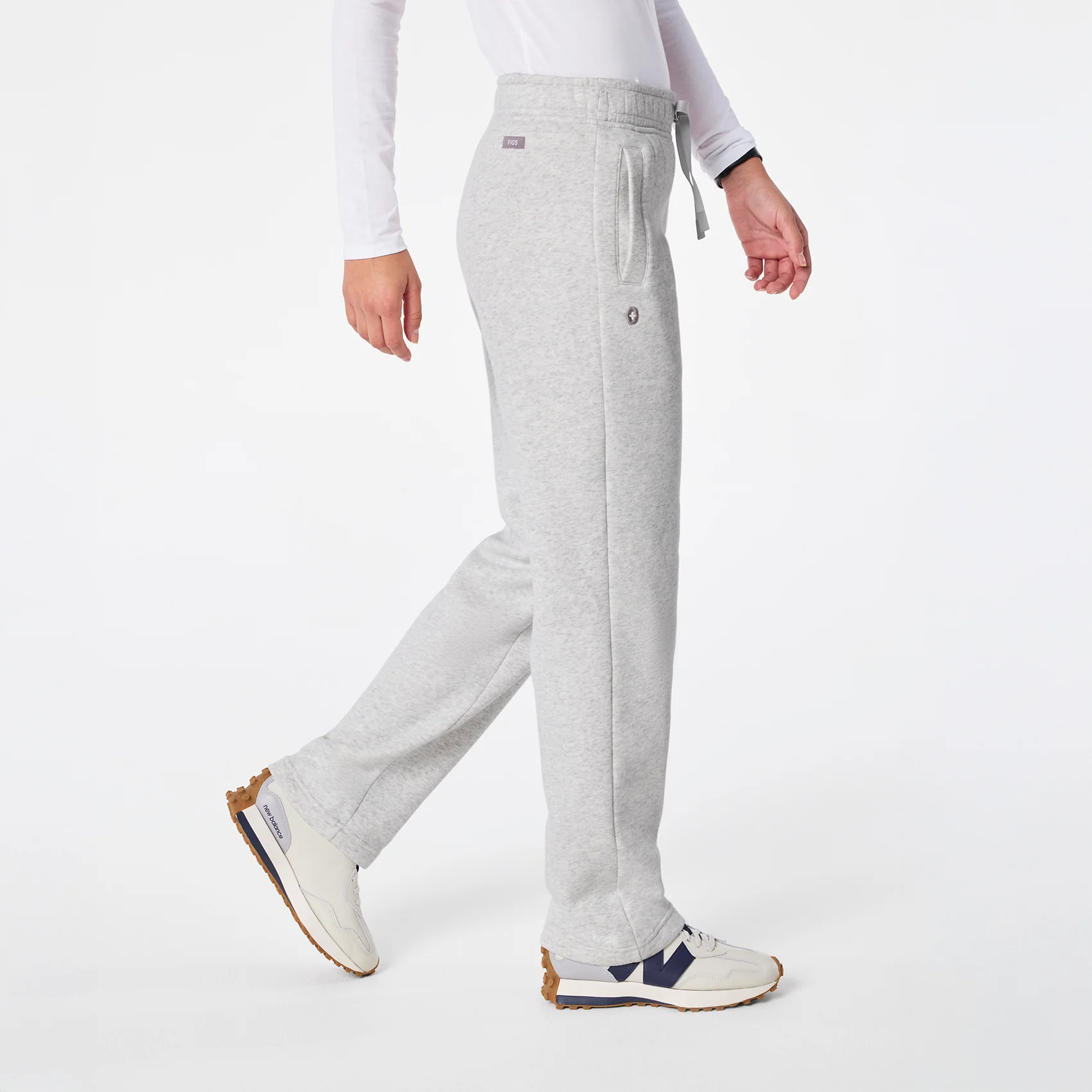 women's Heather Grey Off-Shift Straight Leg - Sweatpant⢠- Image 3