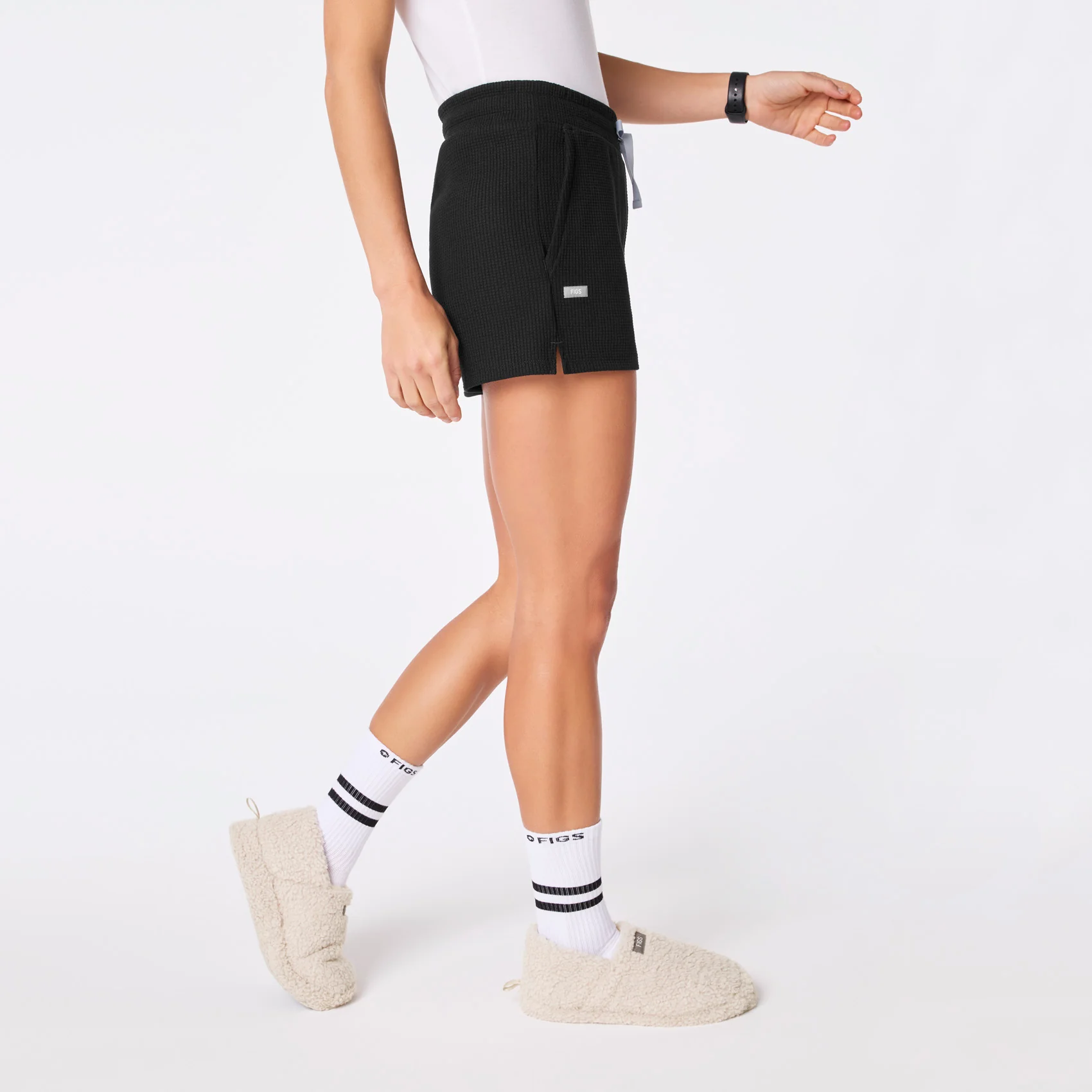 women's Black Off-Shift Waffle Short™ - Image 3